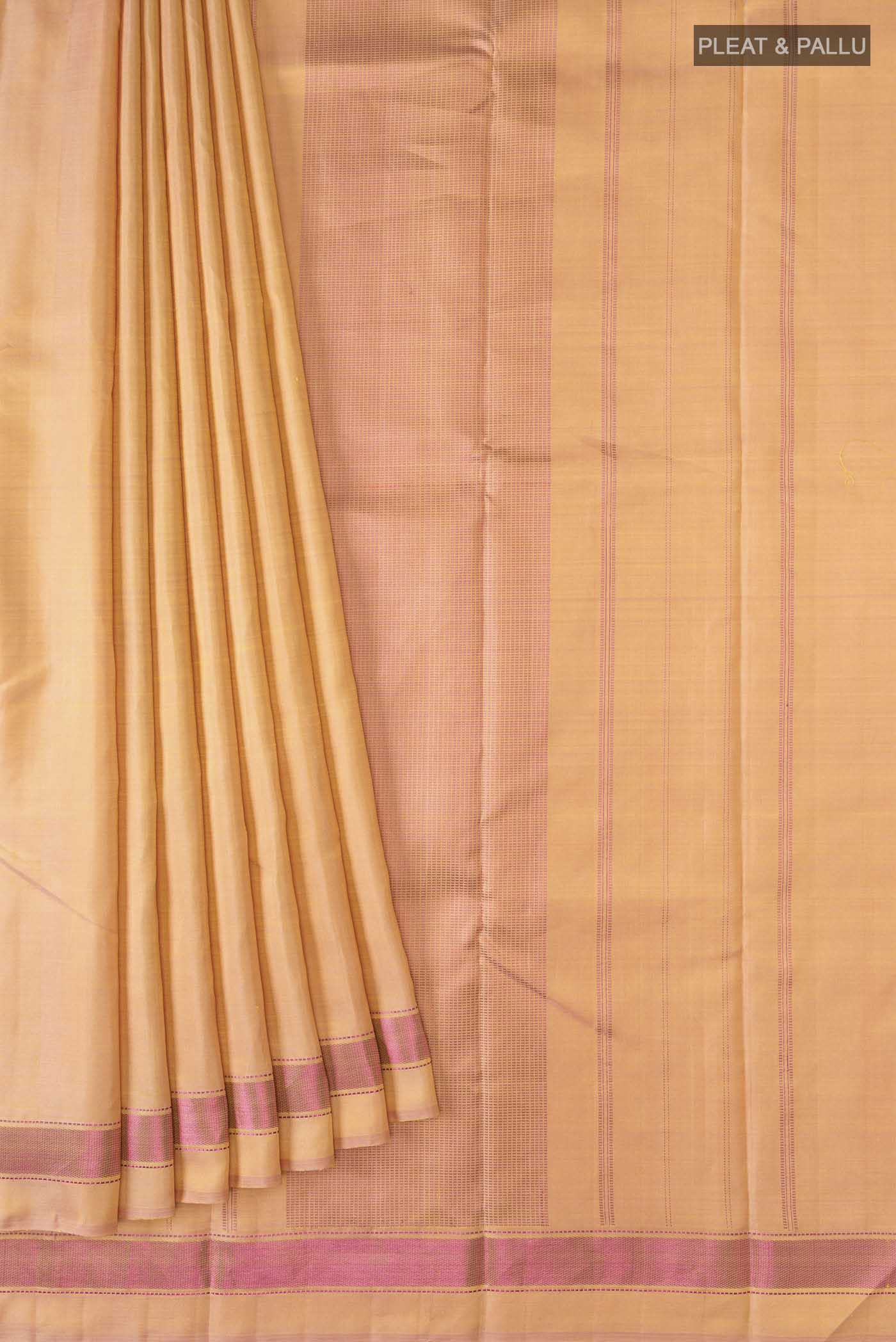 Sandal Kanjivaram Silk Saree - Image 4
