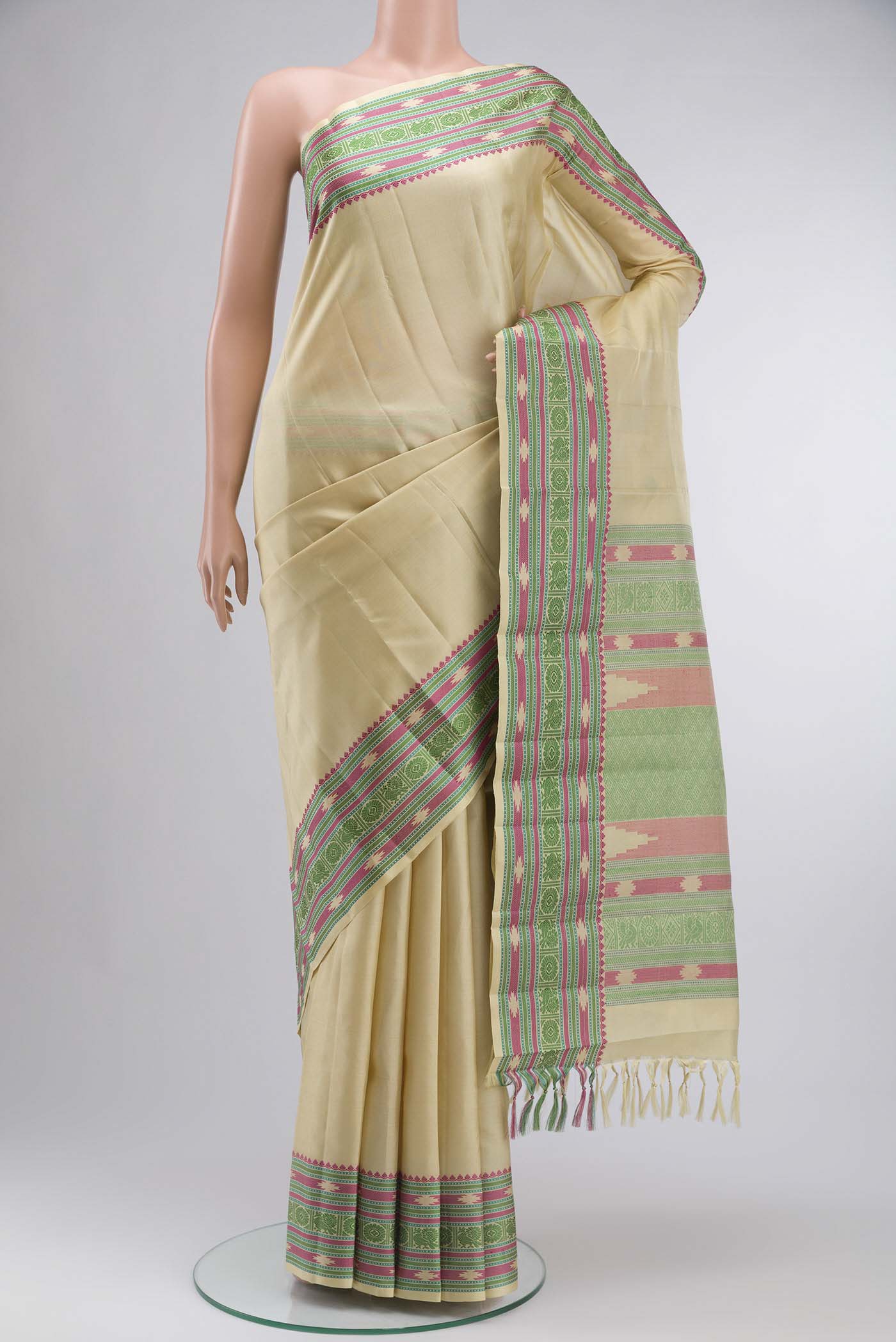 Sandal Kanchipuram Silk Saree