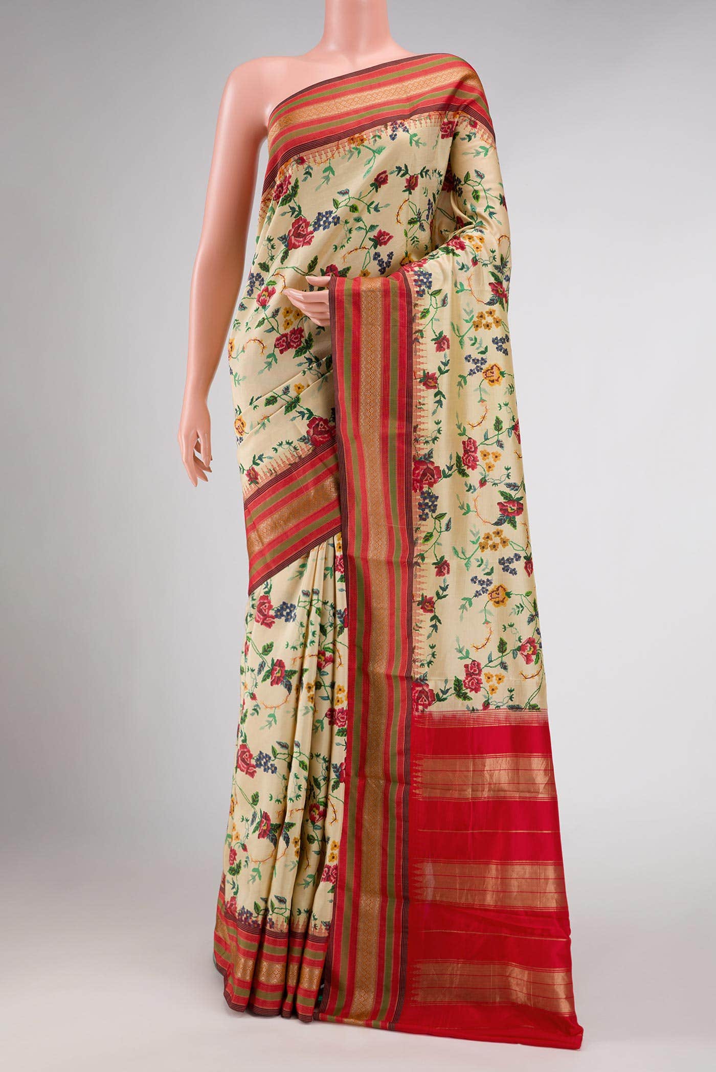 Pure Silk Pure Zari Sandal Kanjivaram Saree