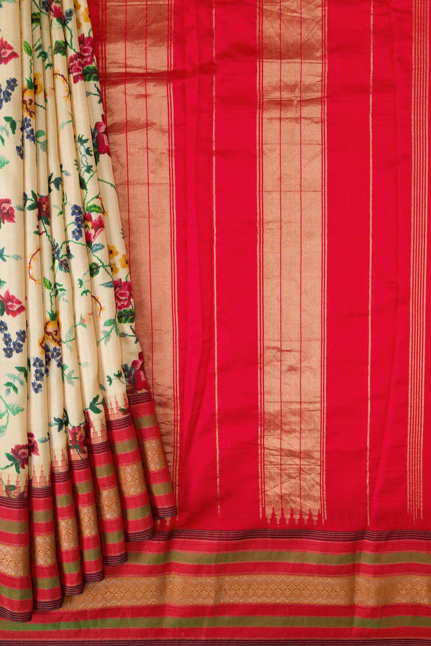 Pure Silk Pure Zari Sandal Kanjivaram Saree - Image 2