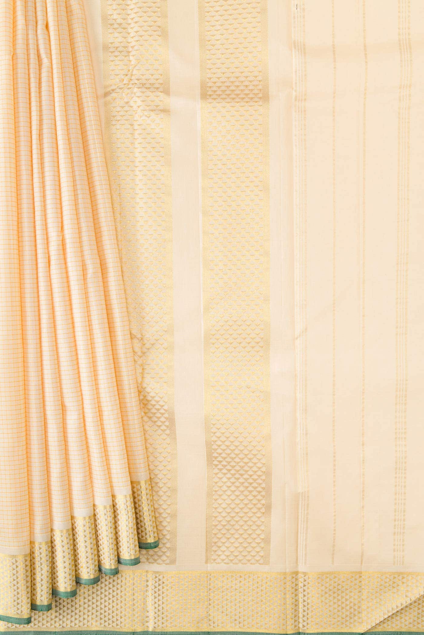 Pure Silk Pure Zari Sandal Kanchipuram Saree - Image 2