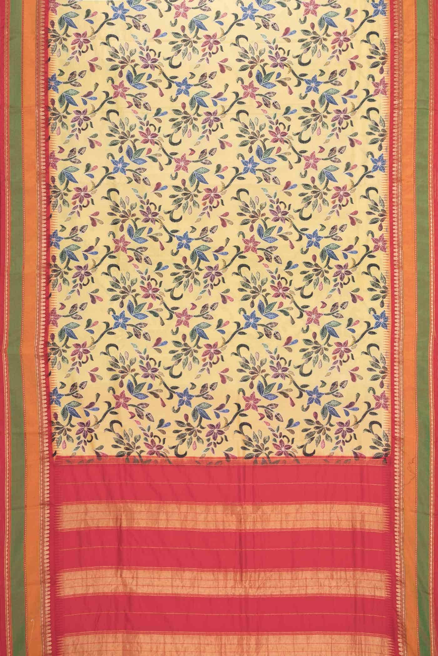 Sandal Kanchipuram Silk Saree - Image 4