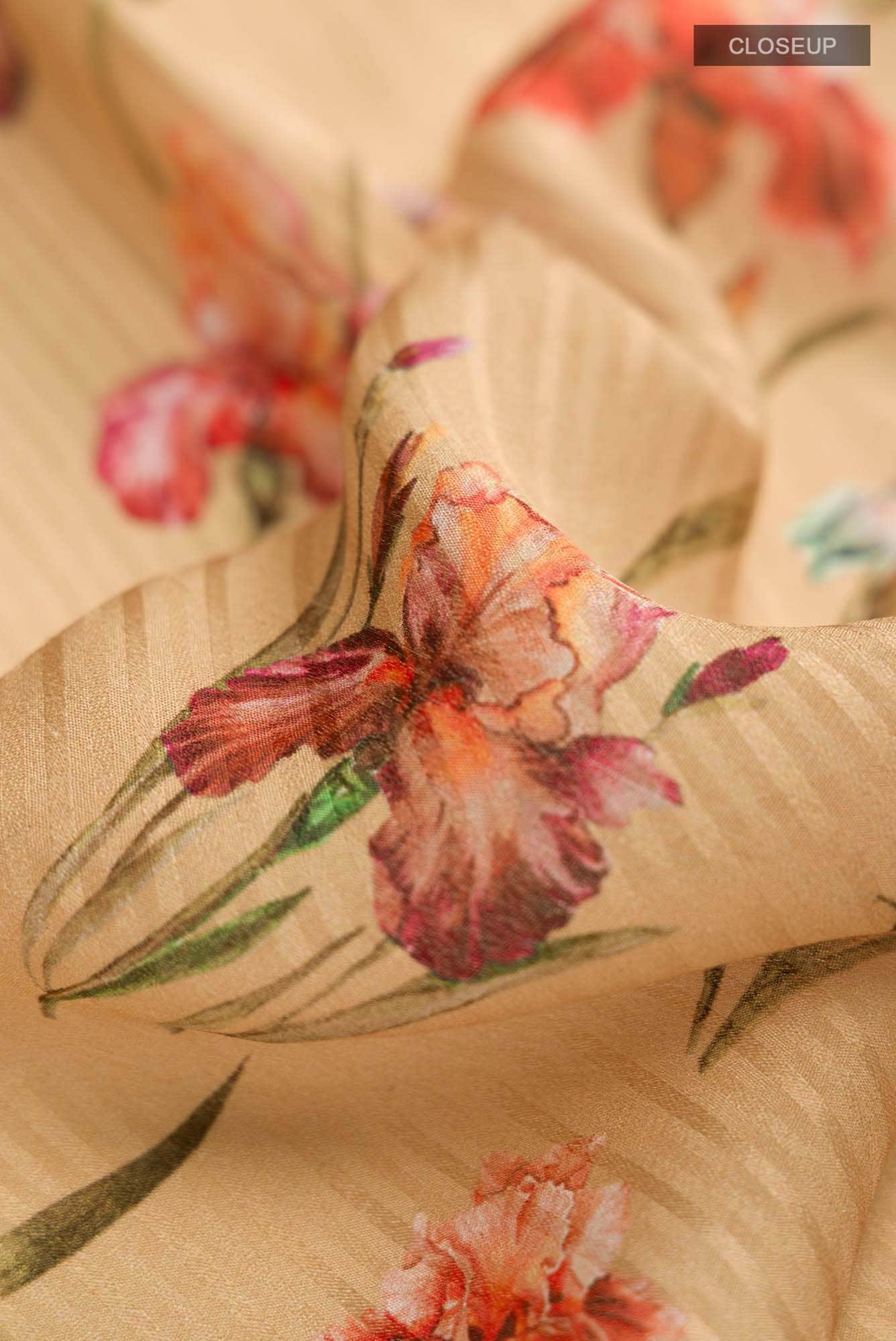 Sandal Mysore Crepe Saree - Image 3