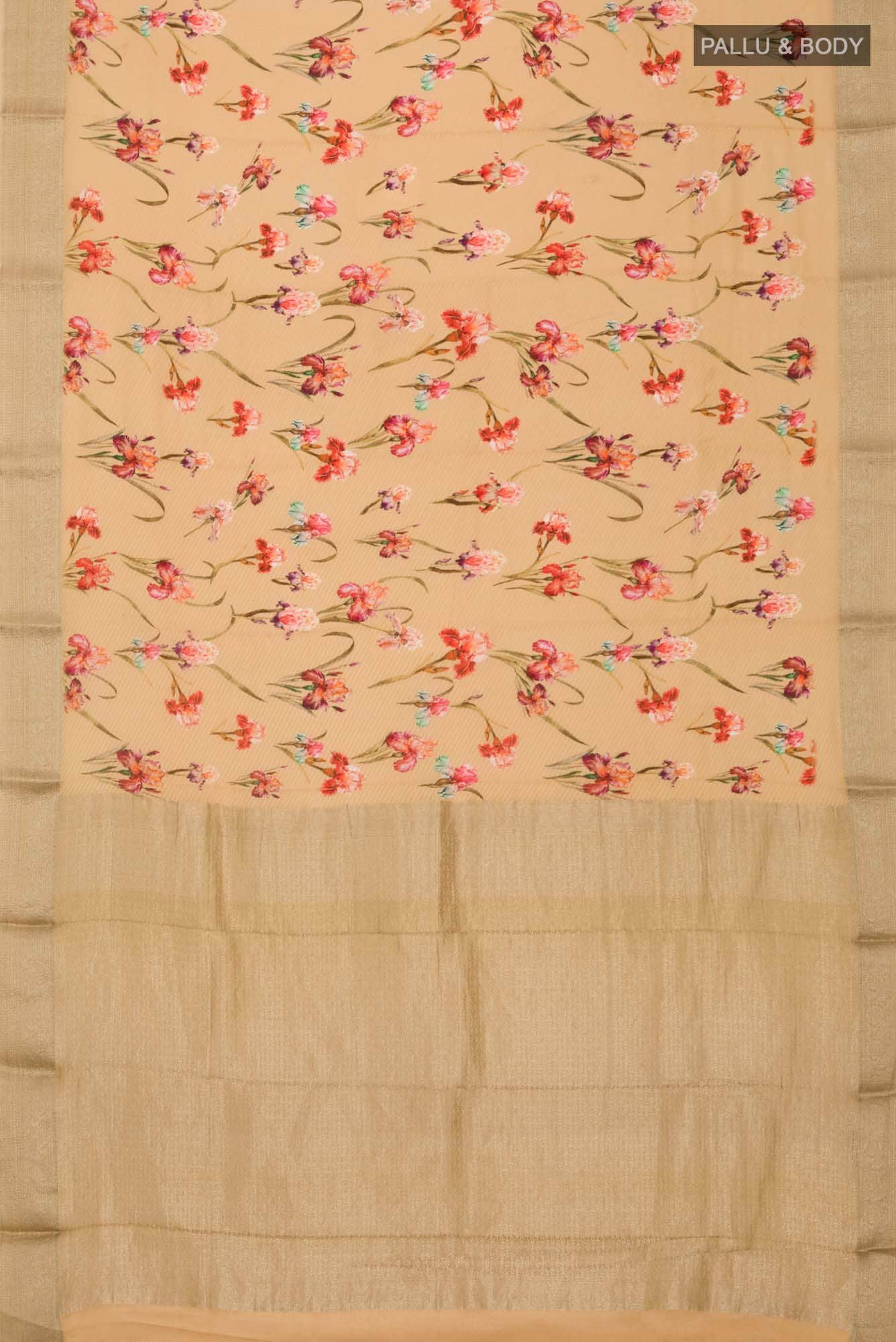 Sandal Mysore Crepe Saree - Image 4