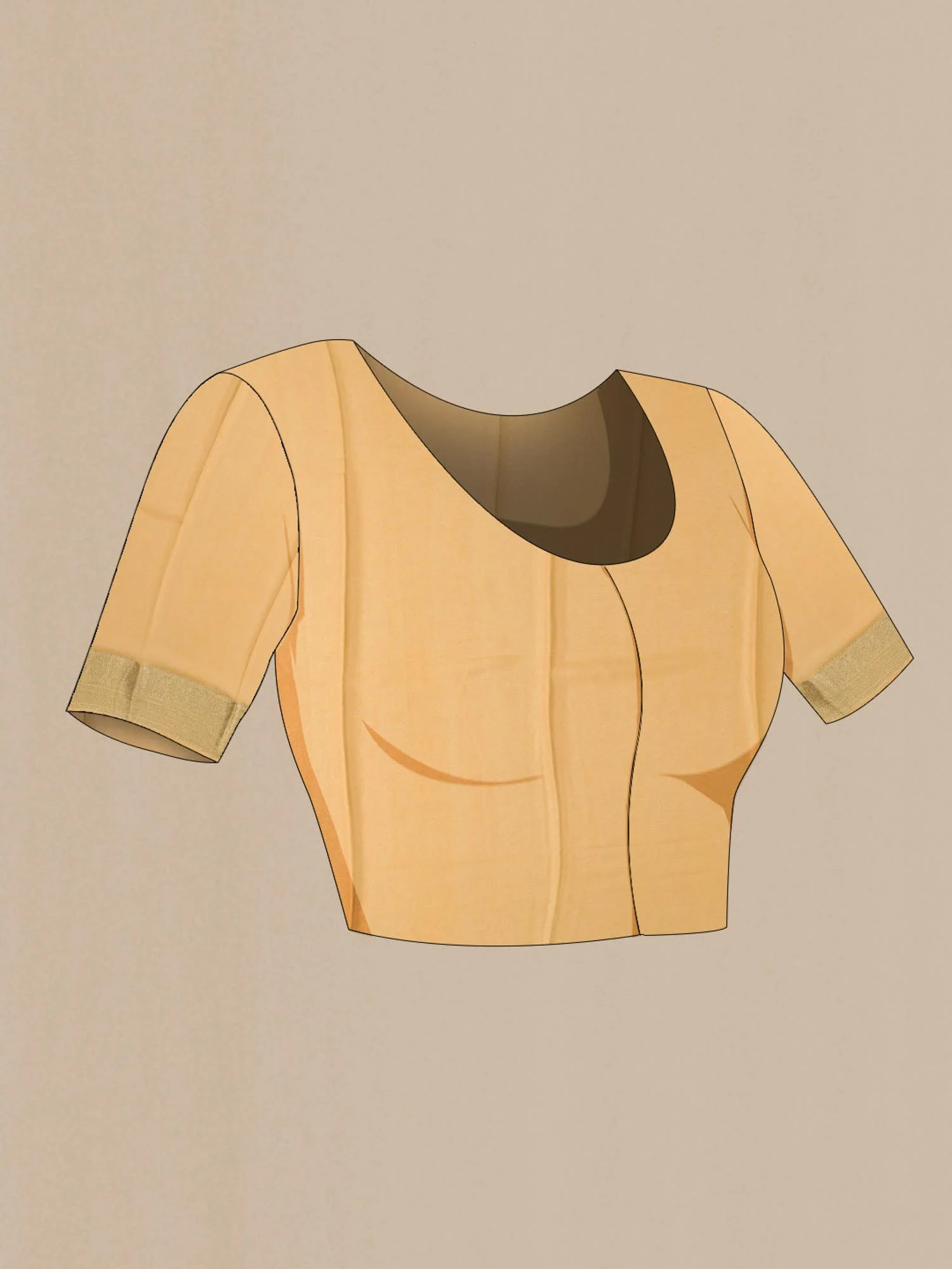 Sandal Mysore Crepe Saree - Image 6