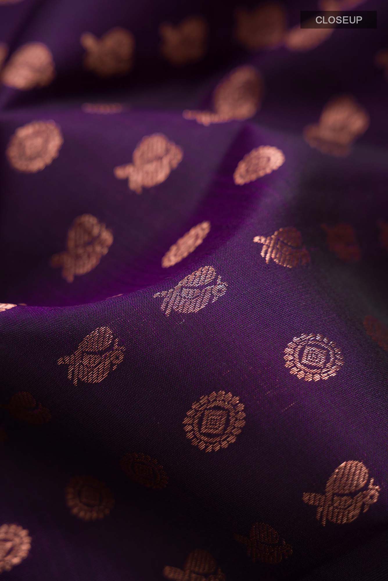 Sandal Mysore Crepe Silk Saree - Image 2