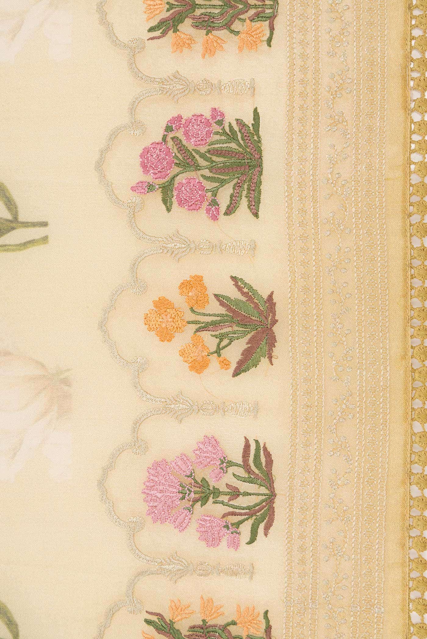 Sandal Organza Silk Saree - Image 3