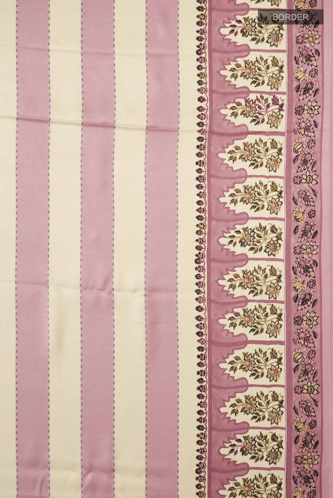 Sandal Satin Crepe Saree - Image 3