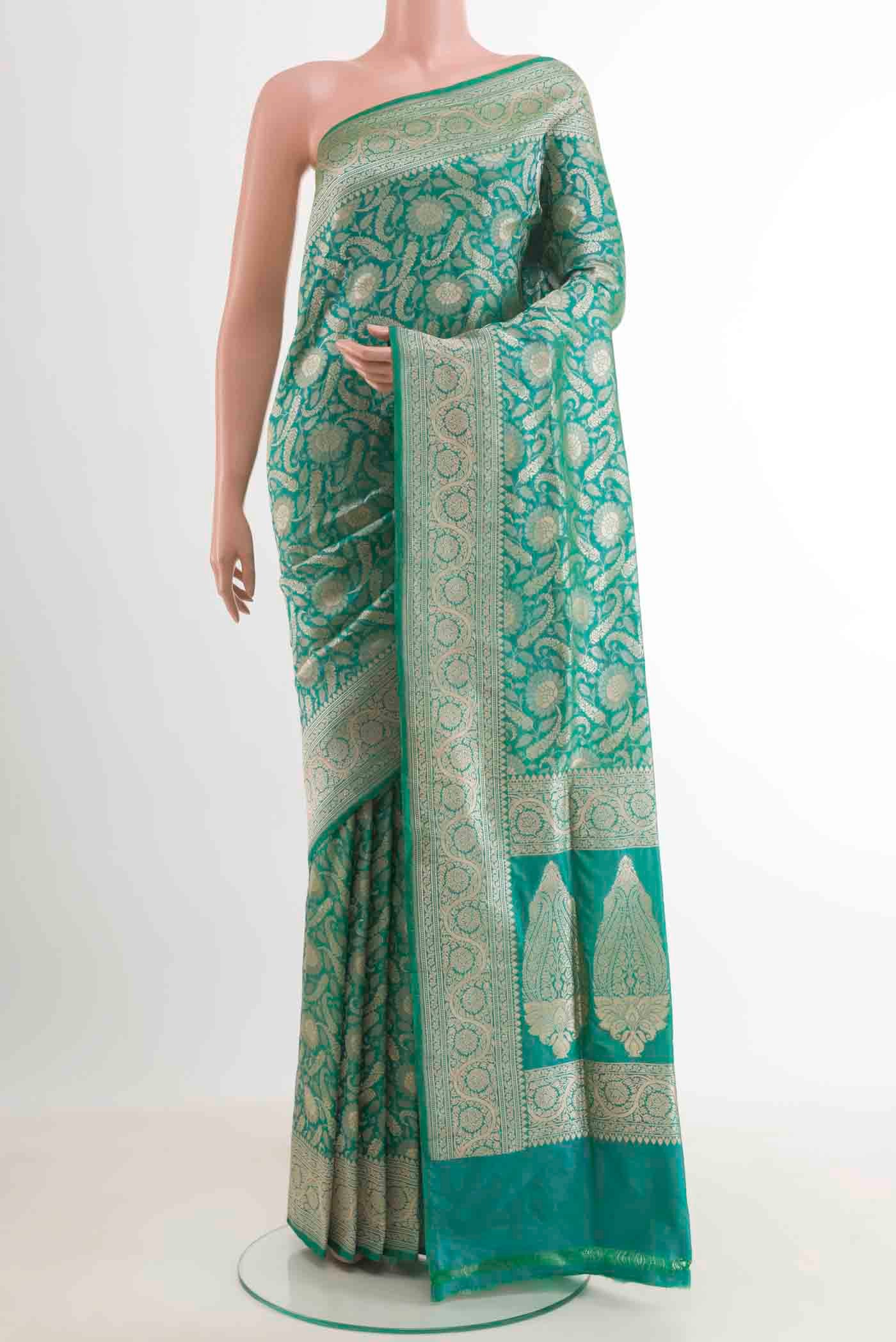 Sea Green Banarasi Silk Saree
