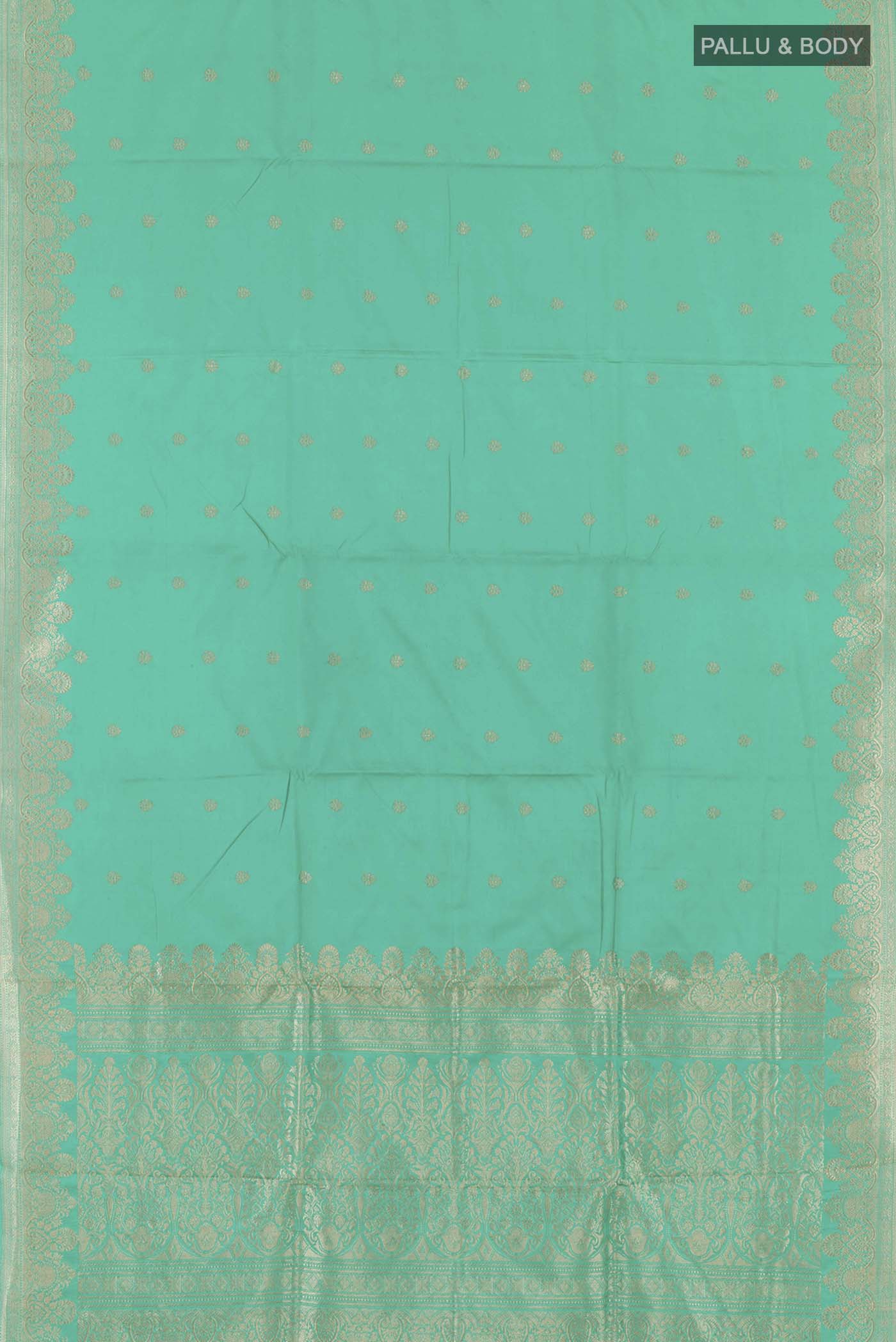Sea Green Banarasi Silk Saree - Image 6