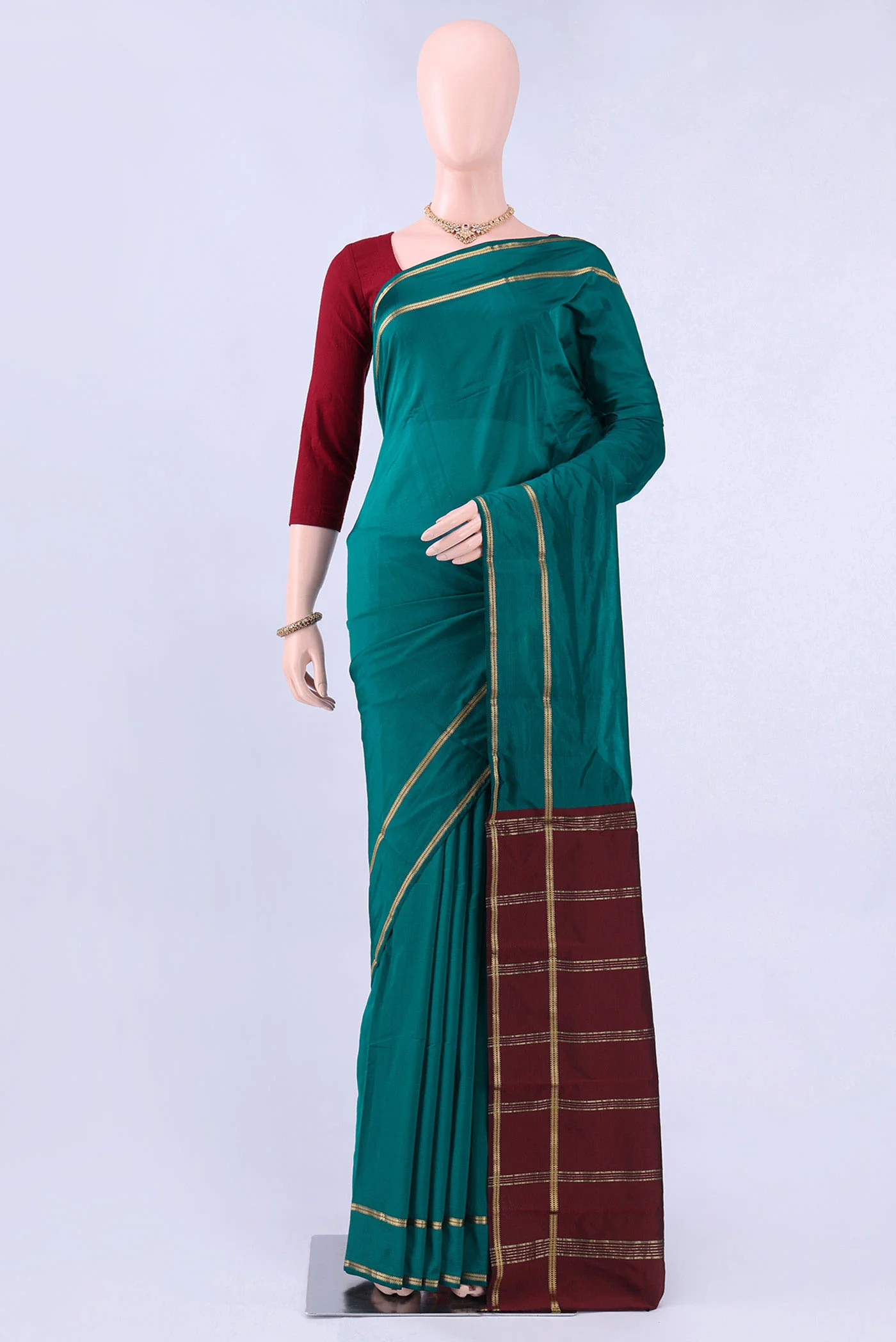 Sea Green Bangalore Silk Saree