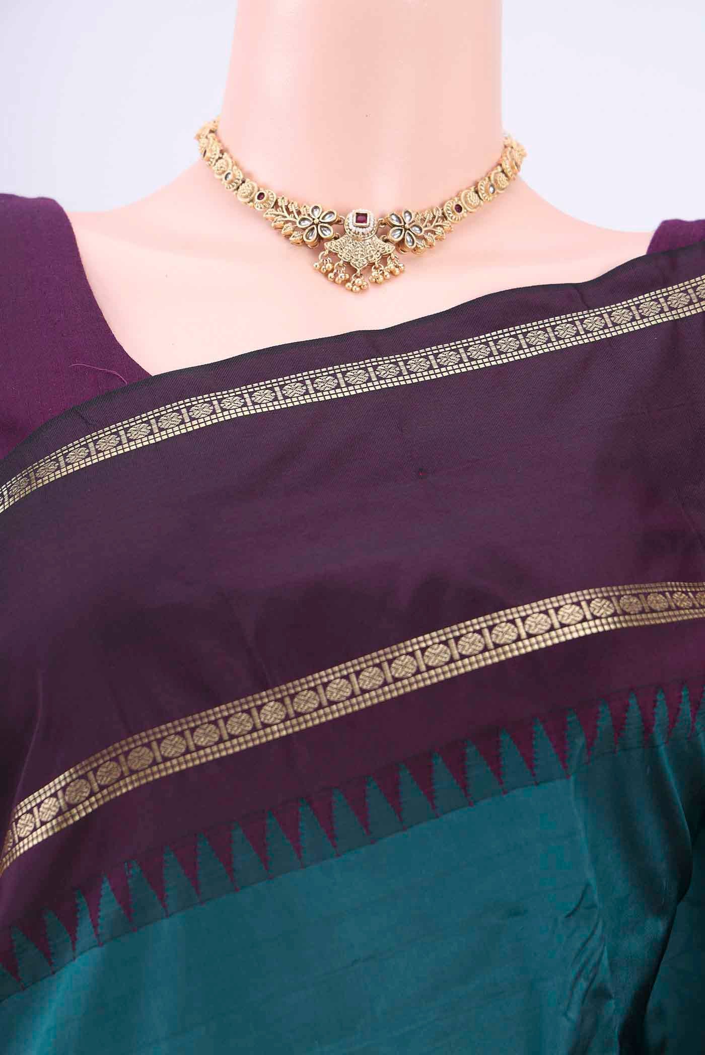 Blue Blended Bangalore Silk Saree - Image 2