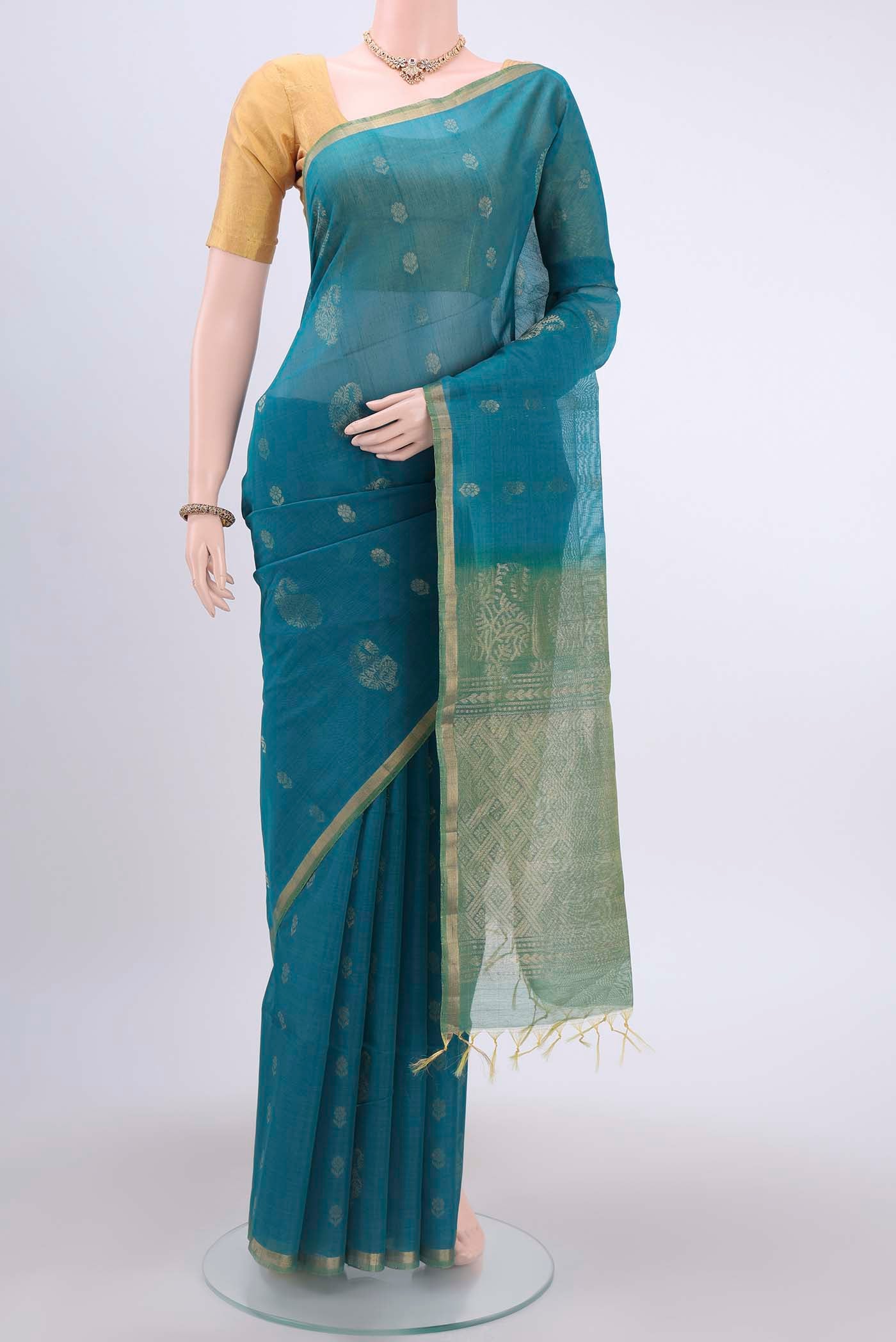 Blue Silk Cotton Saree
