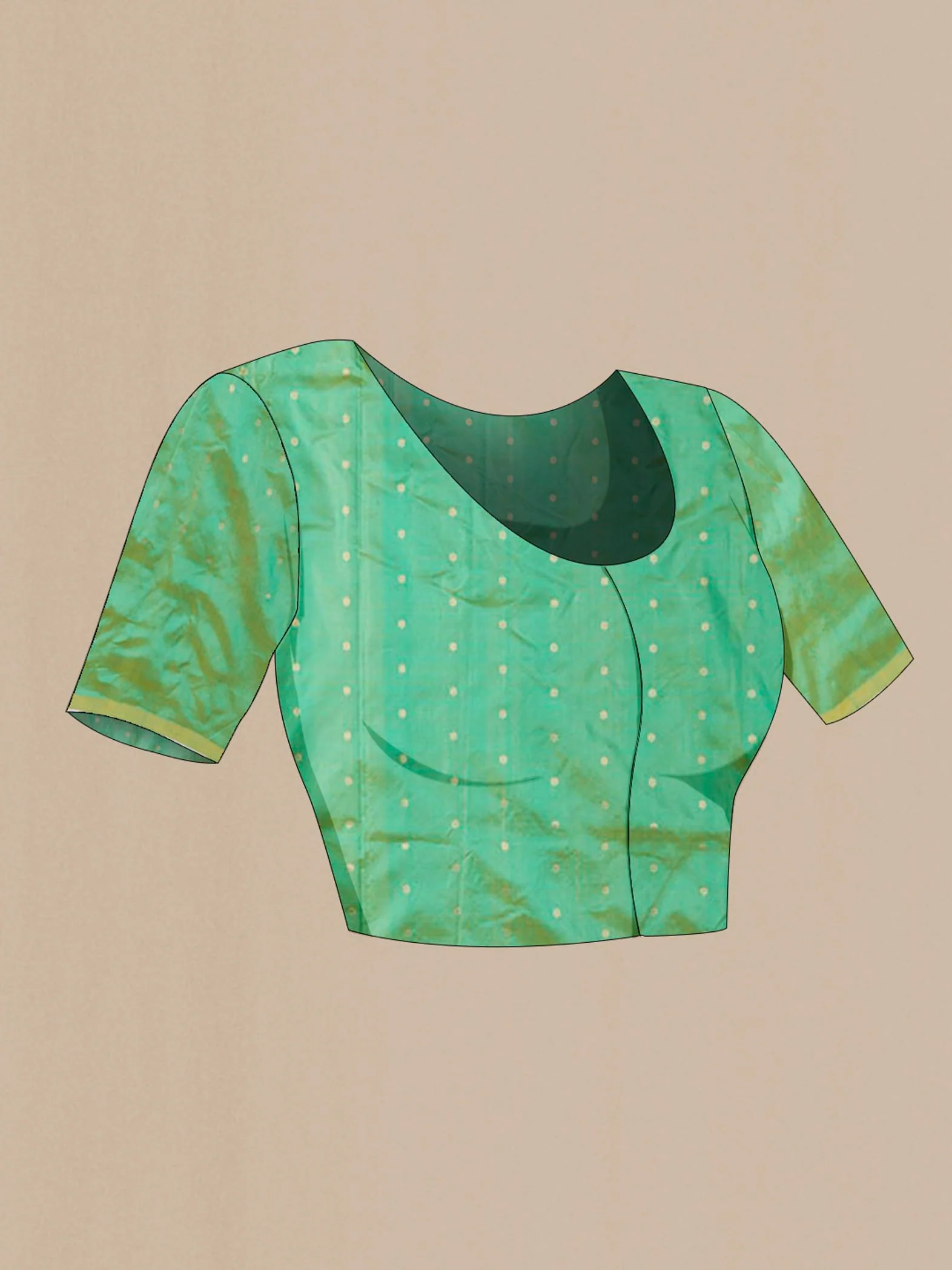Sea Green Dual Tone Banarasi Katan Silk Saree - Image 4