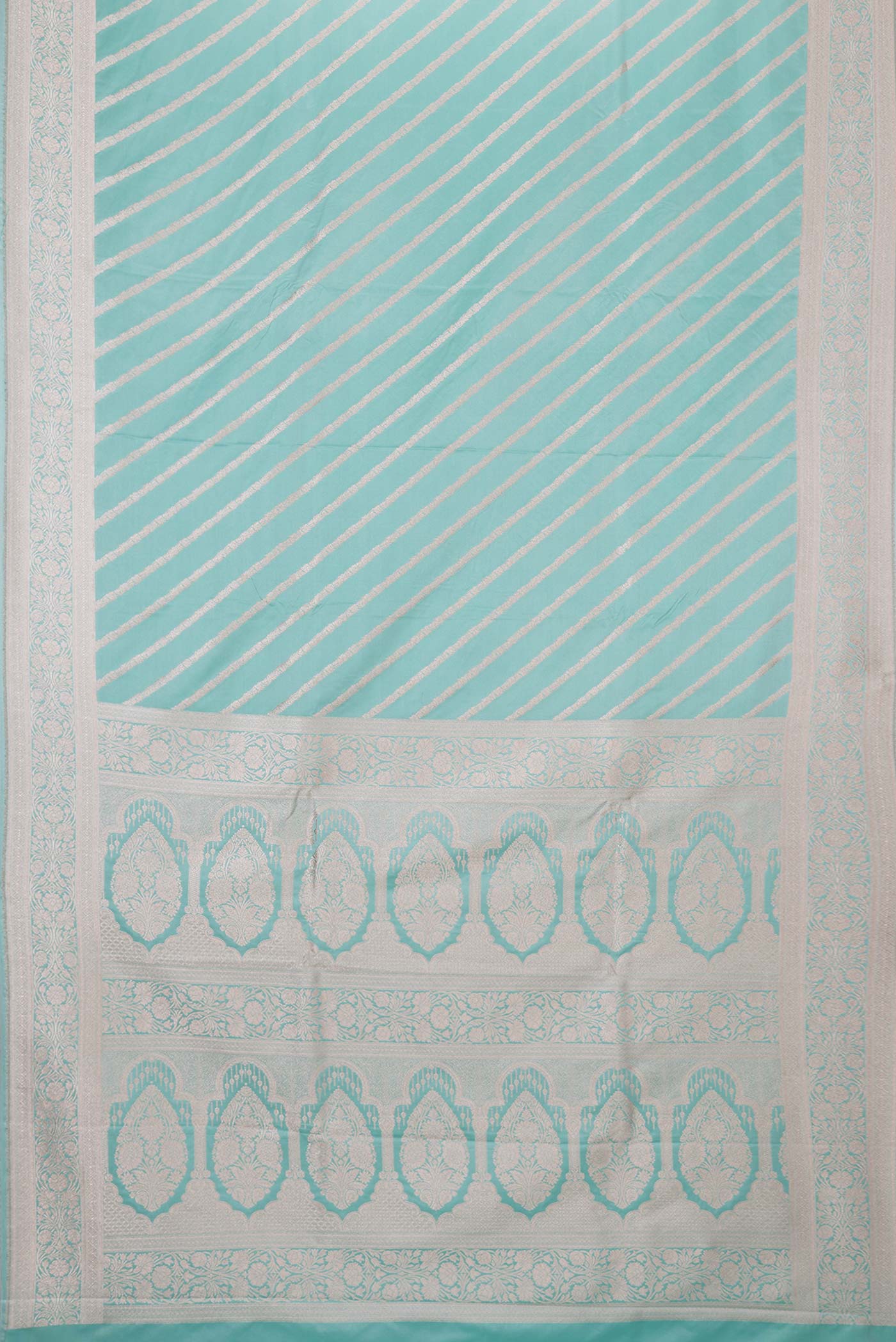 Sea Green Dual Tone Blended Banarasi Silk Saree - Image 3