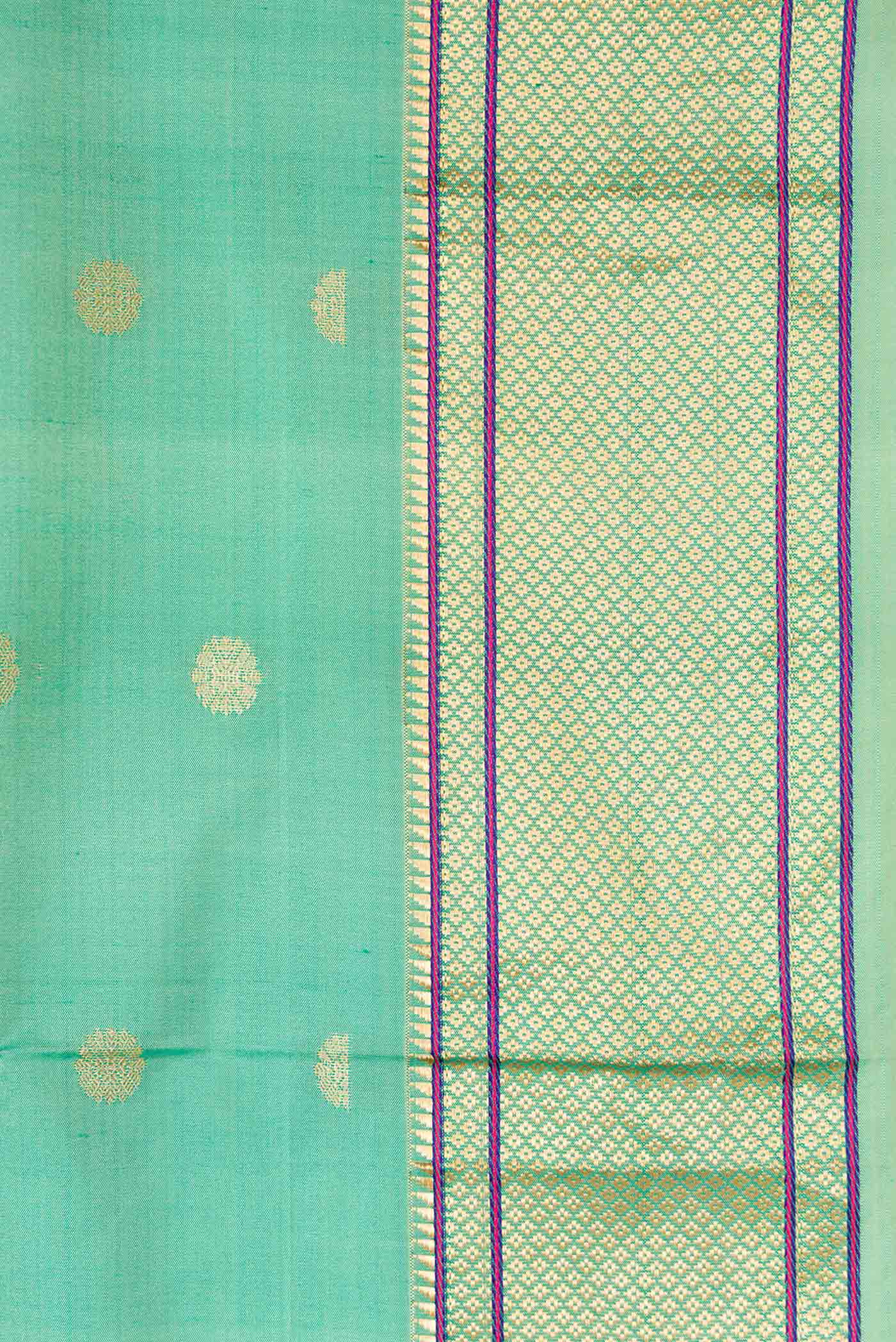 Sea Green Blended Paithani Silk Saree - Image 3