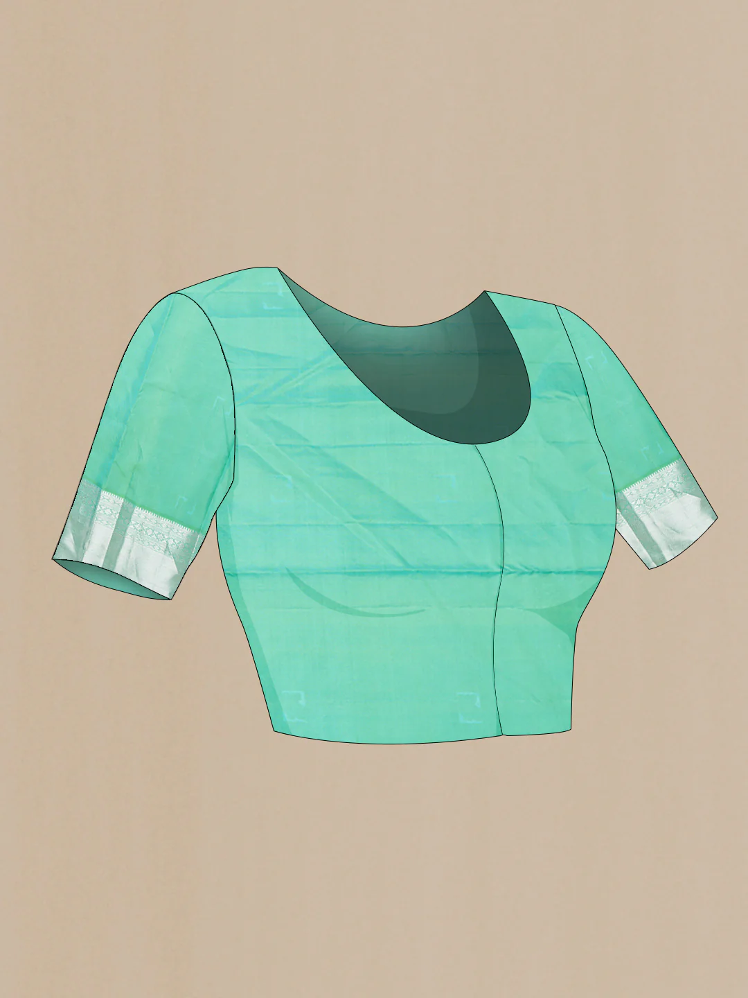 Sea Green Dual Tone Kanchipuram Saree - Image 5