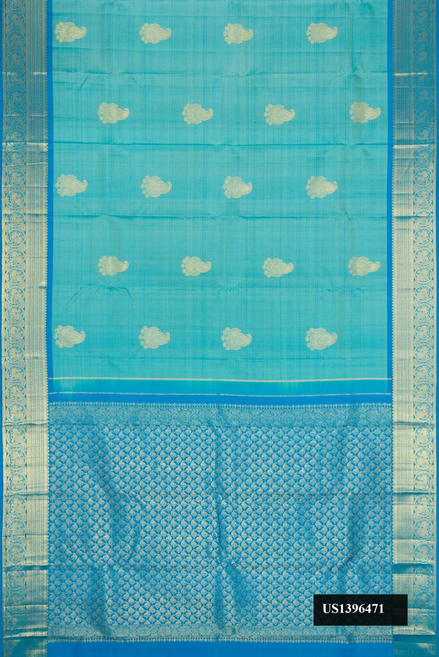 Sea Green Dual Tone Kanchipuram Silk Saree