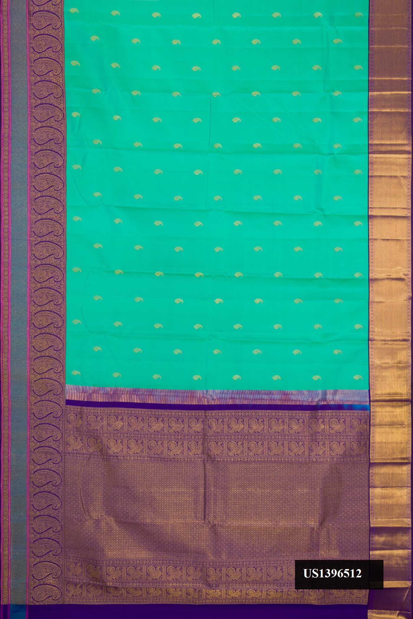 Sea Green Dual Tone Kanchipuram Silk Saree