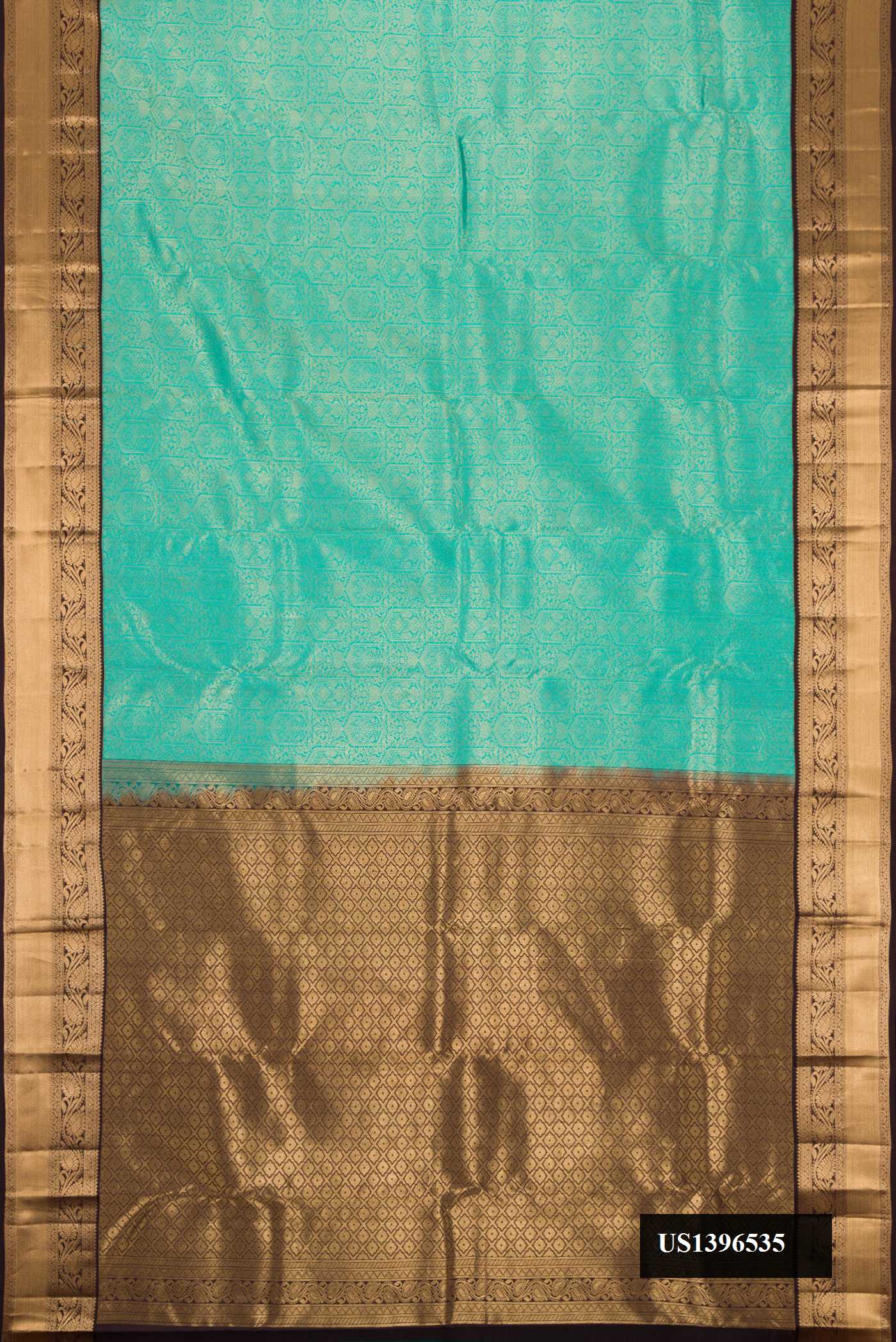 Sea Green Dual Tone Kanchipuram Silk Saree