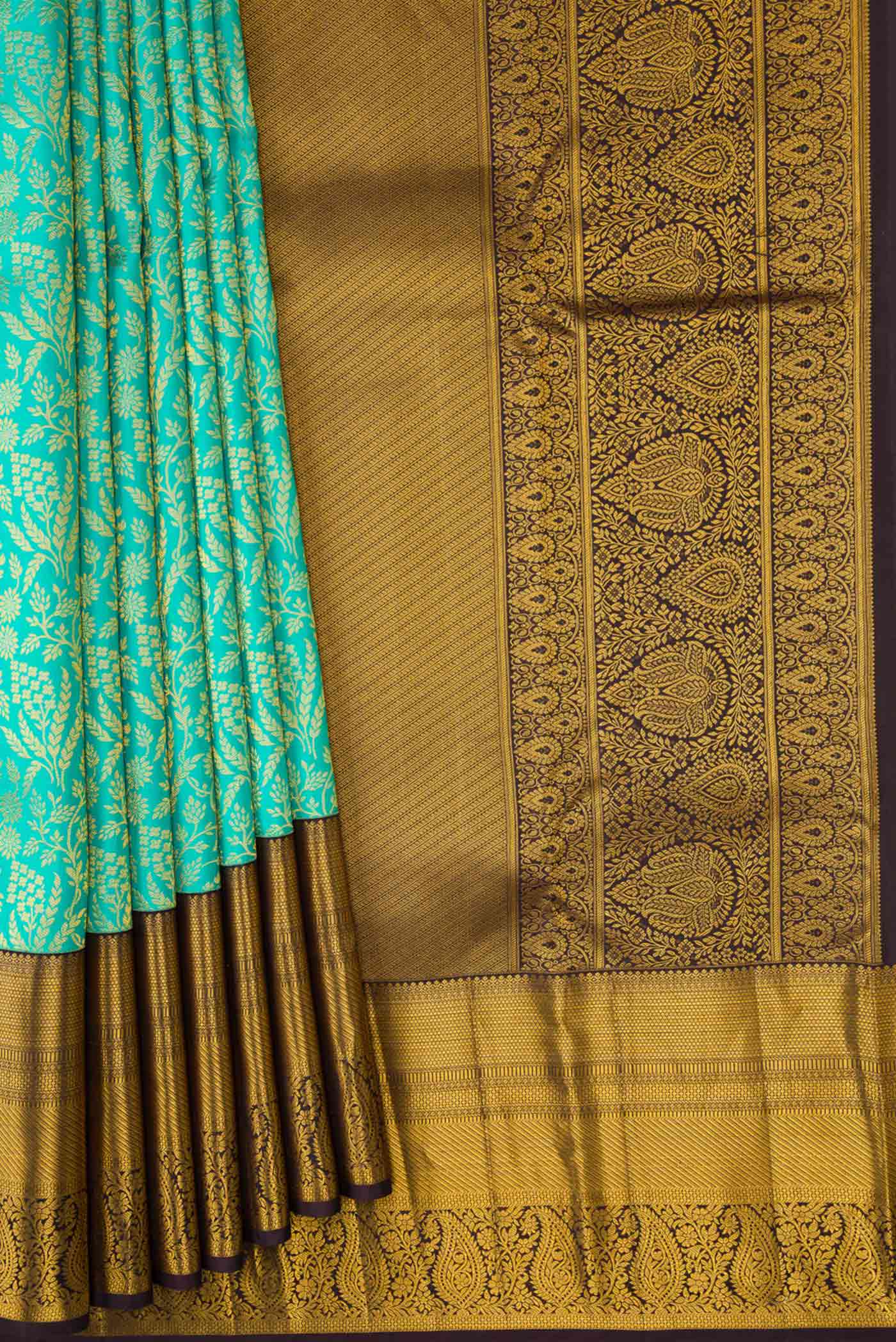 Blue Kanchipuram Silk Saree - Image 4