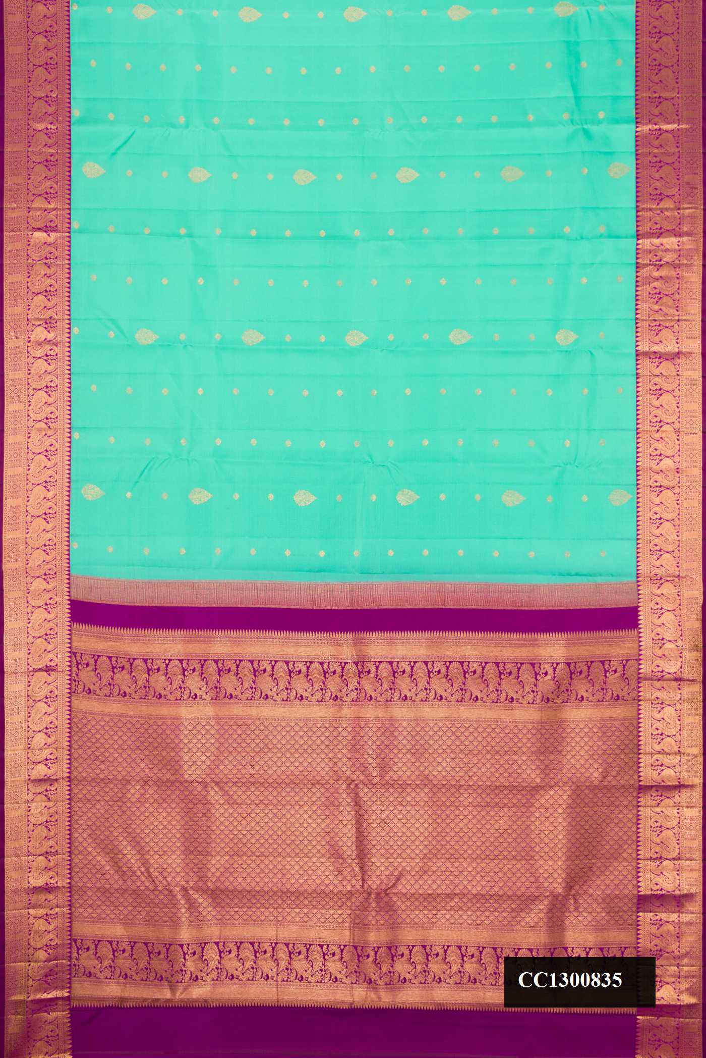 Sea Green Dual Tone Kanchipuram Silk Saree
