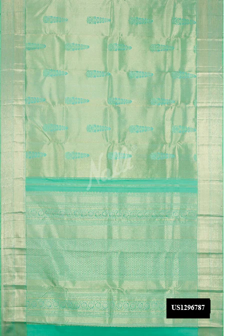 Sea Green Dual Tone Kanchipuram Silk Saree
