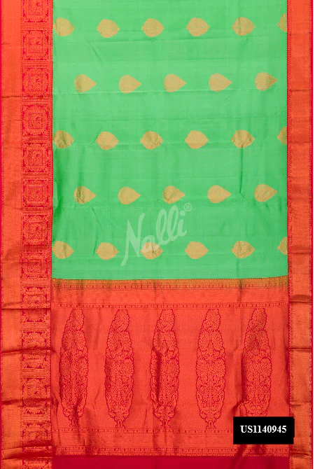 Sea Green Dual Tone Kanchipuram Silk Saree