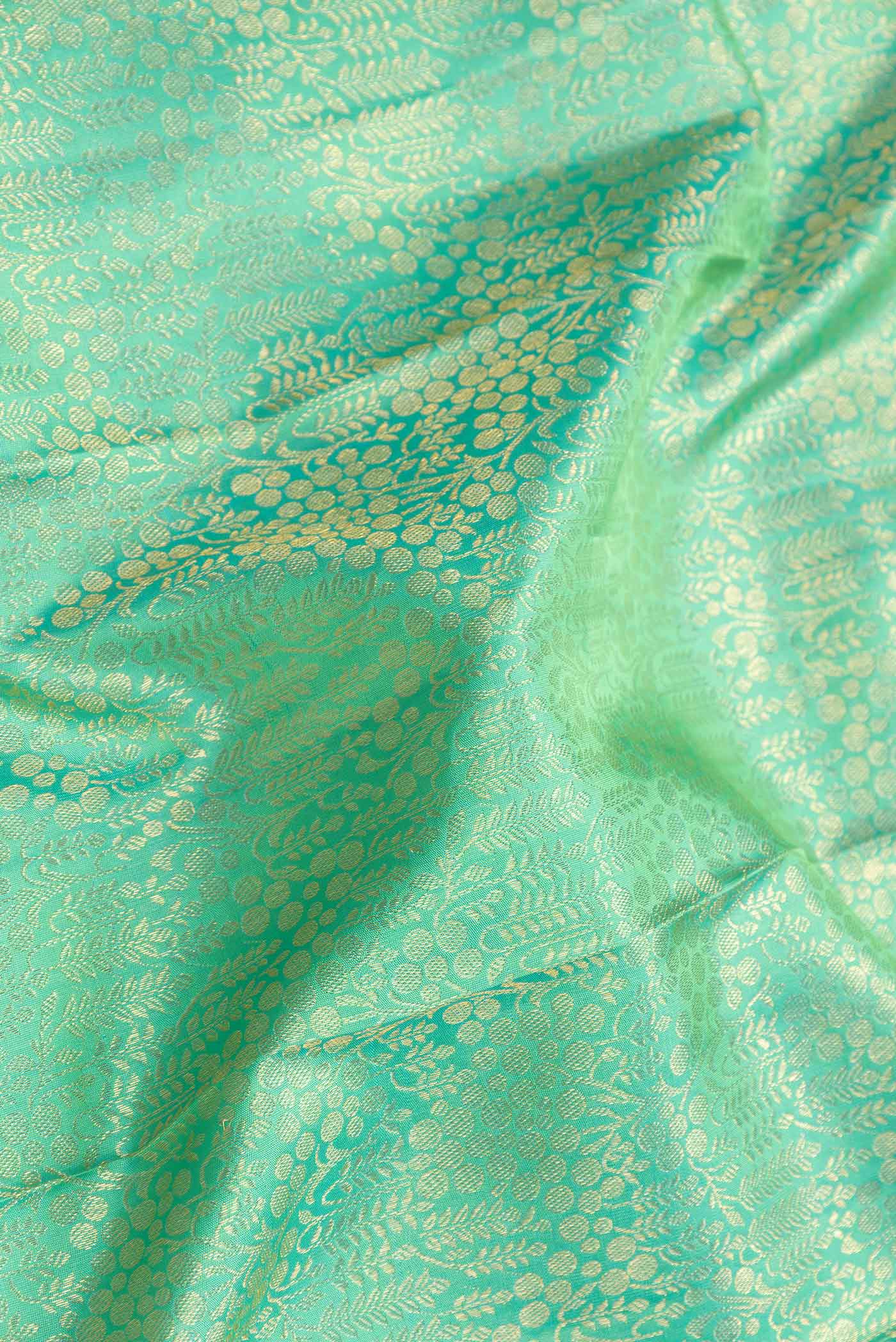 Sea Green Dual Tone Kanchipuram Silk Saree - Image 2