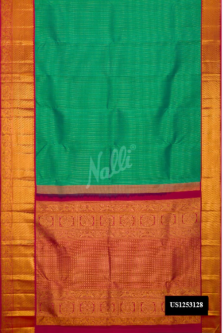 Sea Green Dual Tone Kanchipuram Silk Saree
