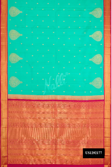 Sea Green Dual Tone Kanchipuram Silk Saree