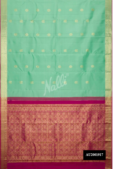 Sea Green Dual Tone Kanchipuram Silk Saree
