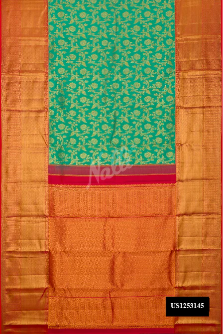 Sea Green Dual Tone Kanchipuram Silk Saree