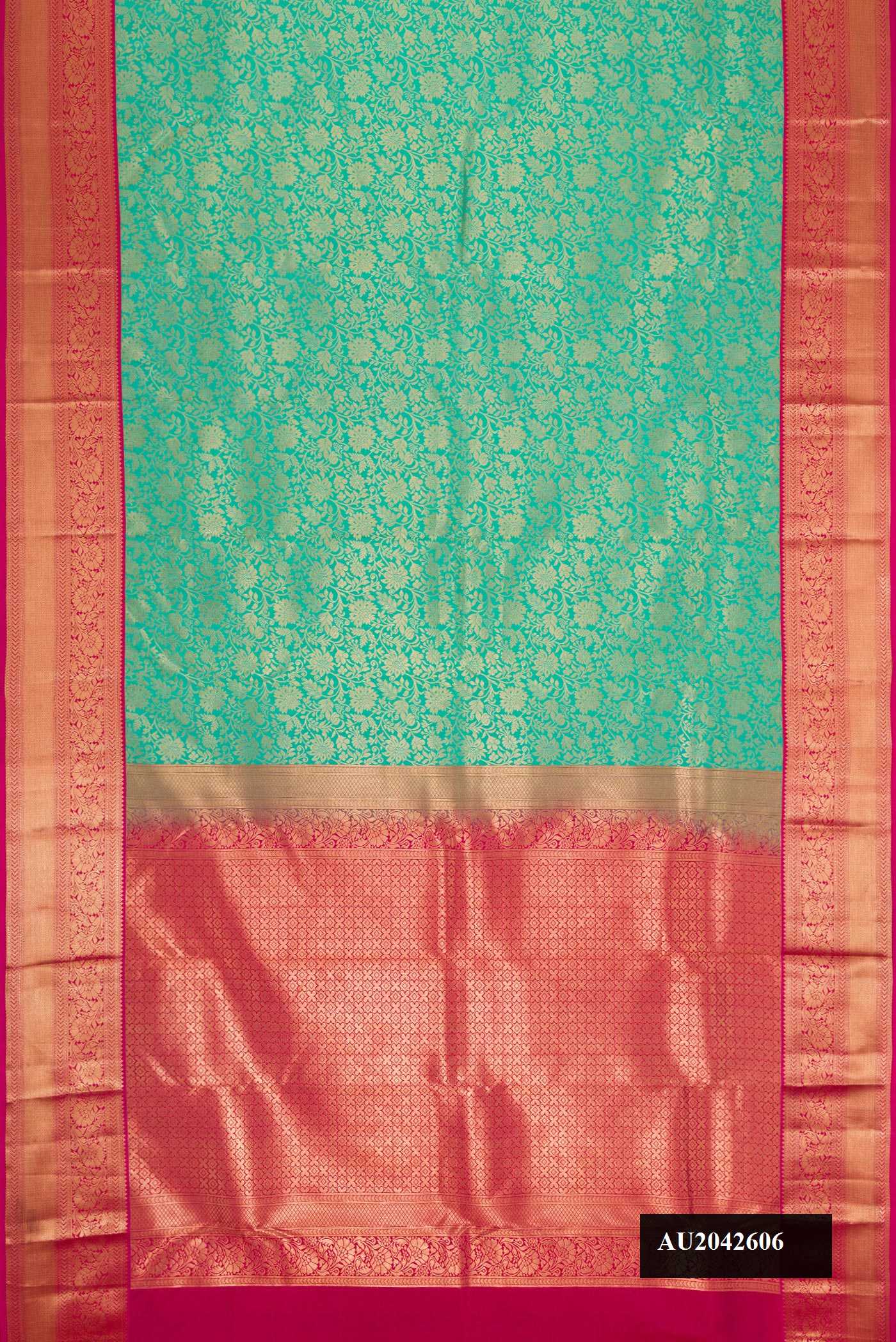 Sea Green Dual Tone Kanchipuram Silk Saree