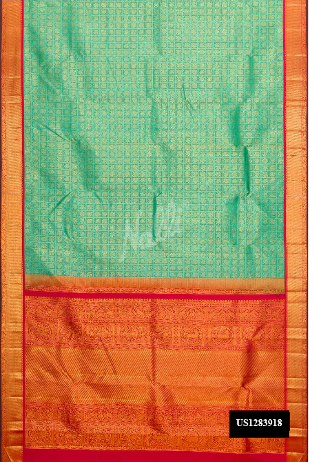 Sea Green Dual Tone Kanchipuram Silk Saree