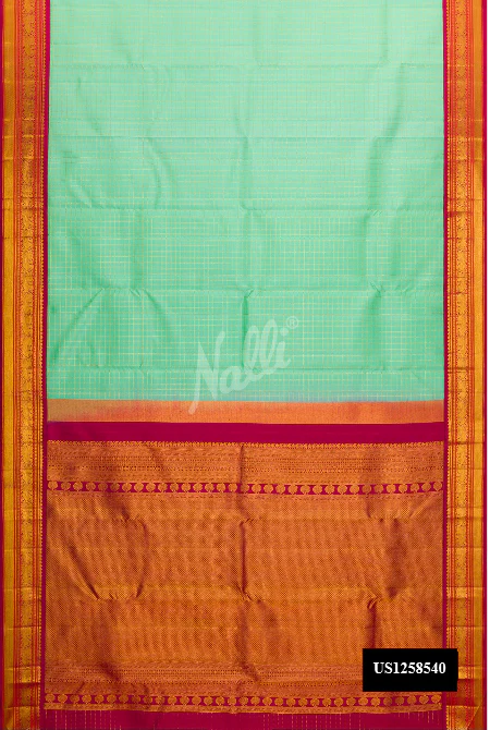 Sea Green Dual Tone Kanchipuram Silk Saree