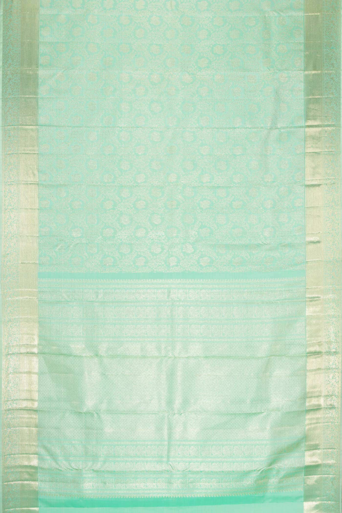 Sea Green Dual Tone Kanchipuram Silk Saree - Image 6