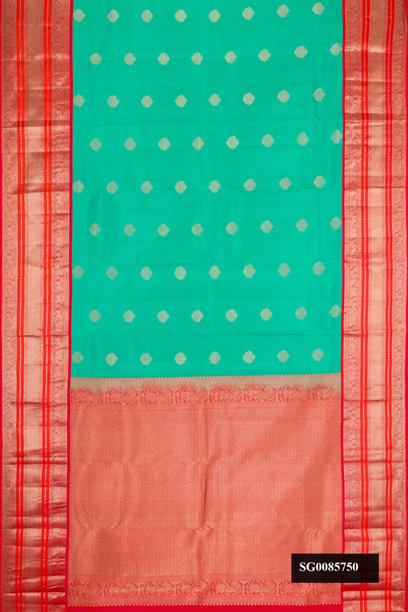 Sea Green Dual Tone Kanchipuram Silk Saree