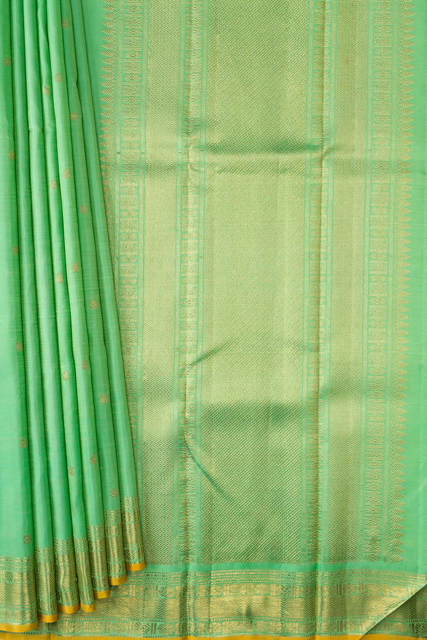 Sea Green Dual Tone Kanjivaram Silk Saree - Image 4