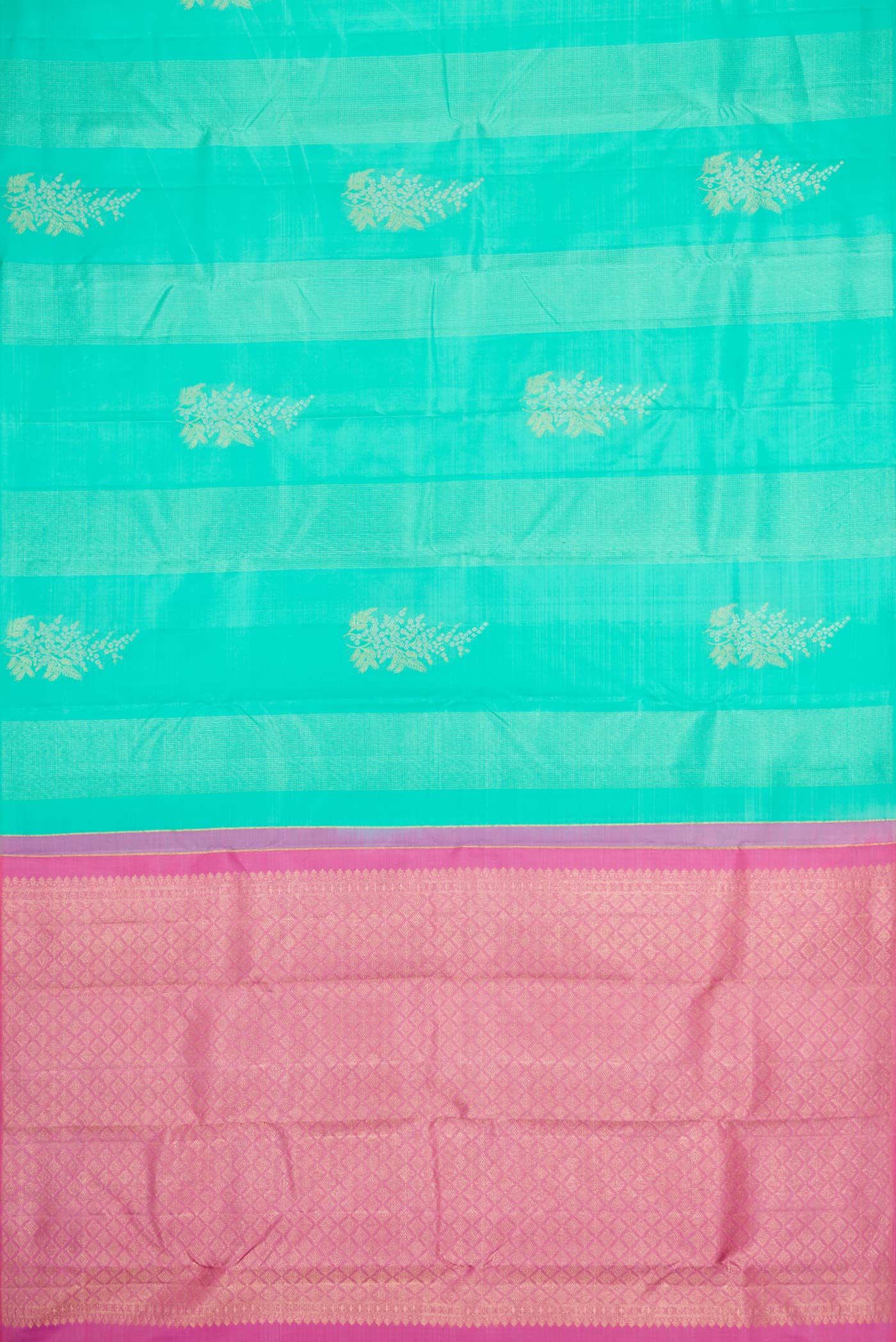 Sea Green Dual Tone Kanjivaram Silk Saree - Image 5