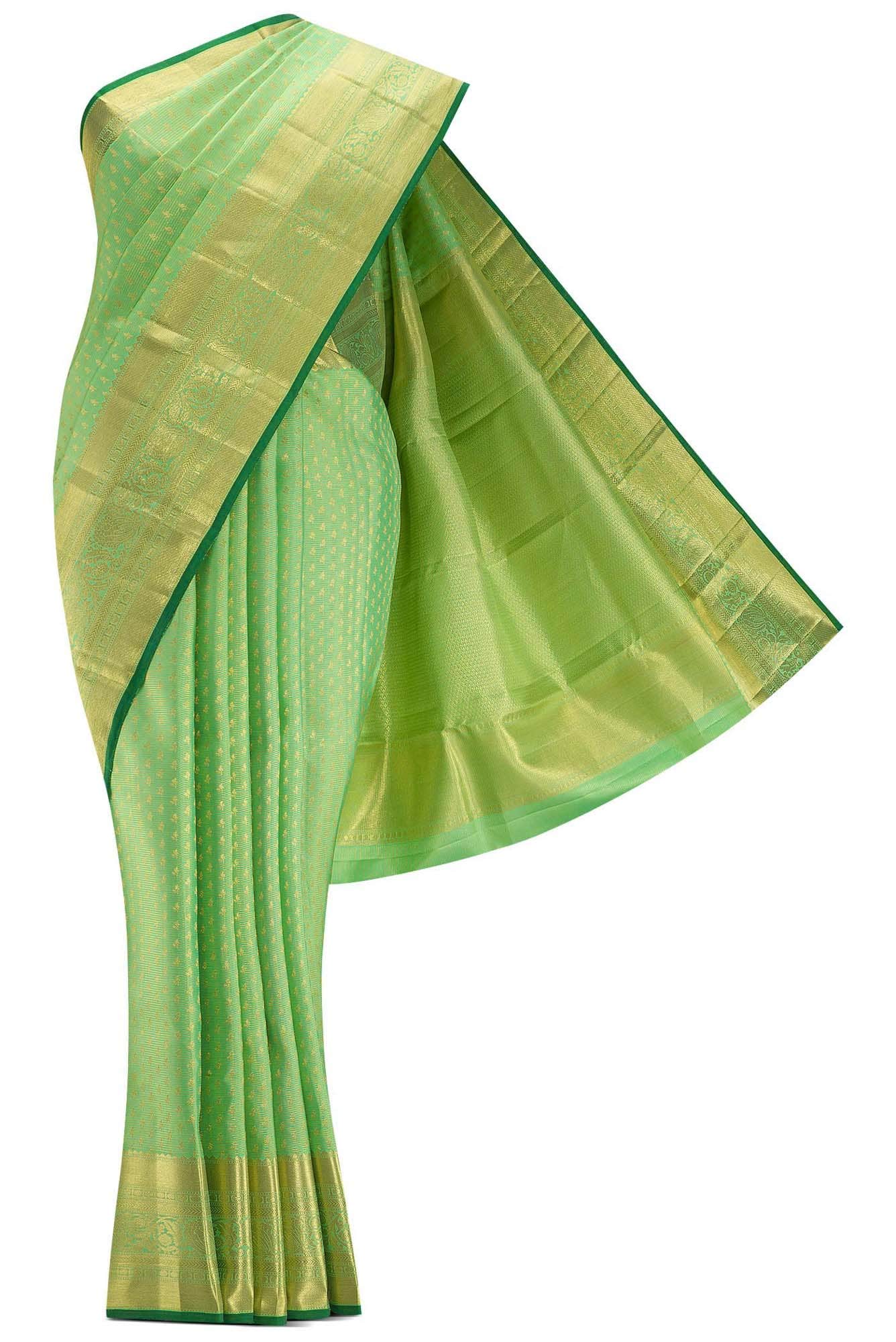 Sea Green Dual Tone Kanjivaram Silk Saree