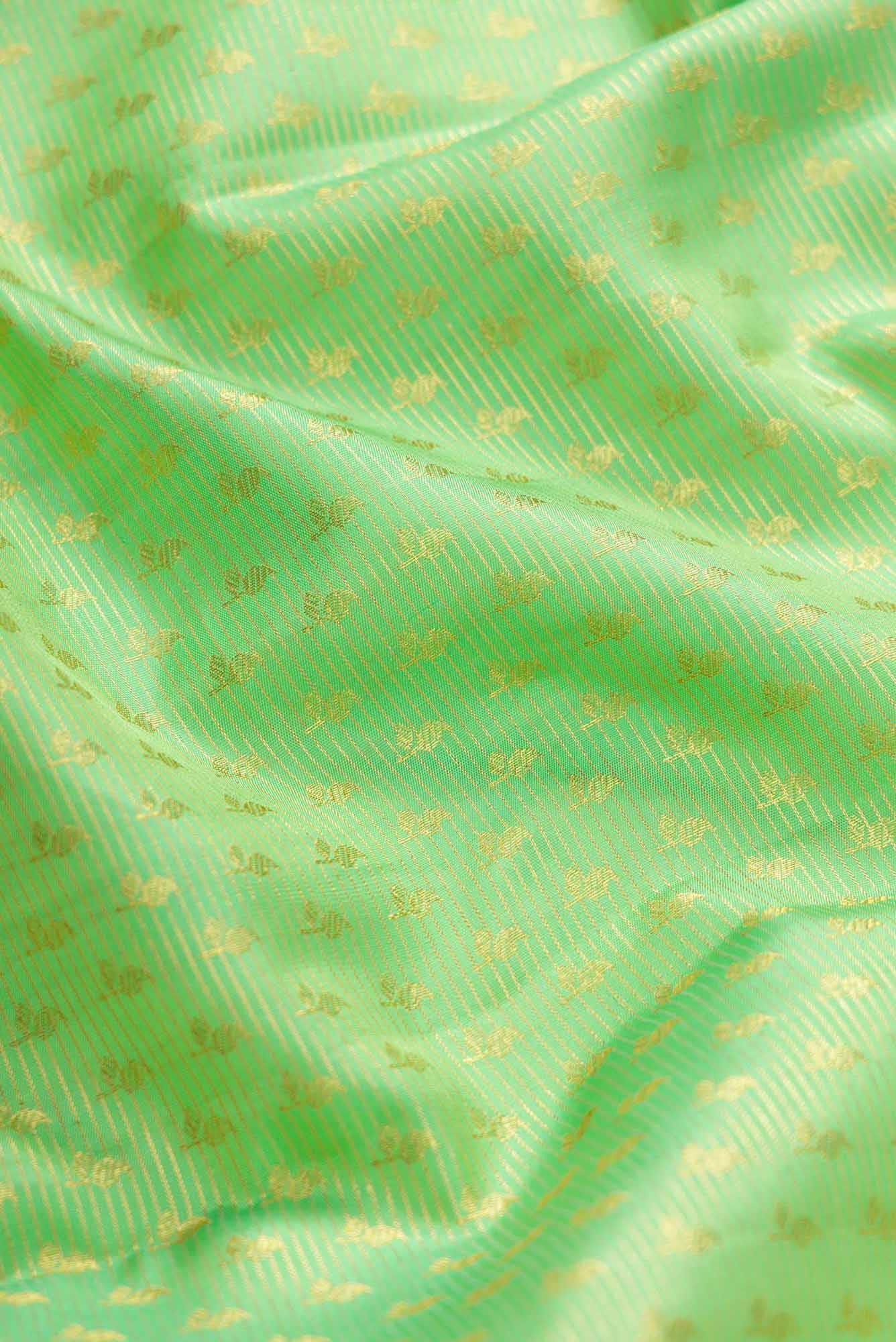 Sea Green Dual Tone Kanjivaram Silk Saree - Image 3