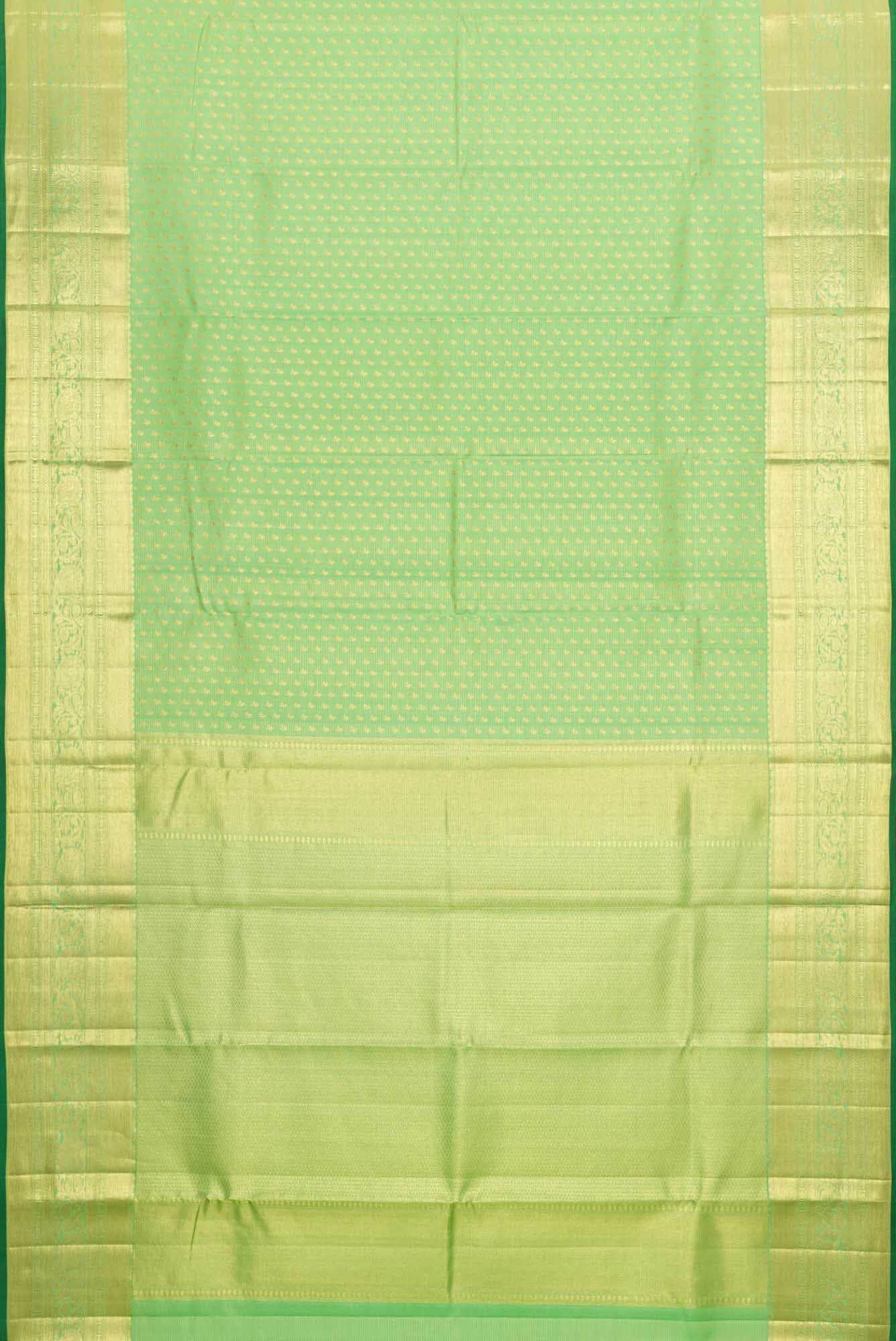 Sea Green Dual Tone Kanjivaram Silk Saree - Image 4