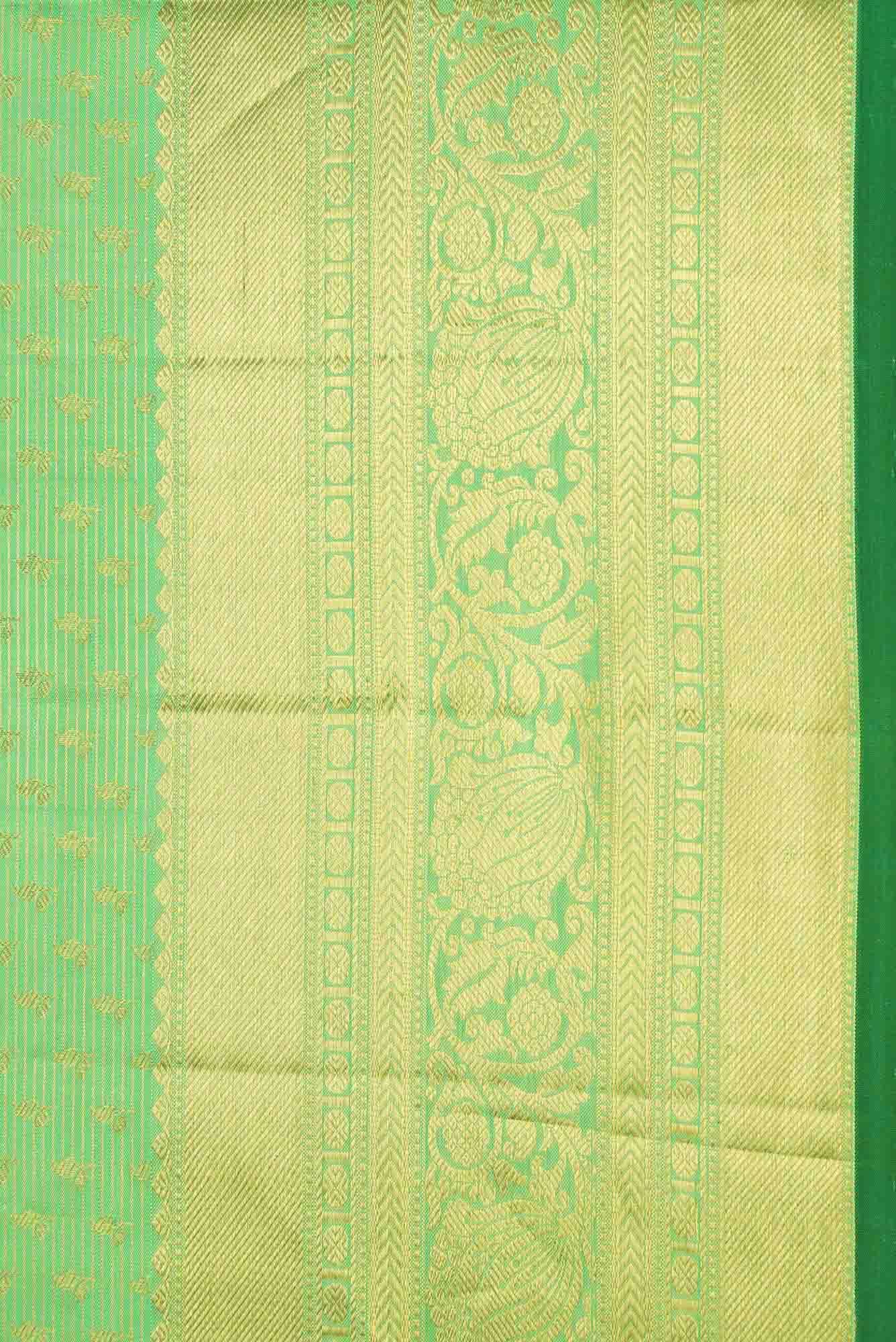Sea Green Dual Tone Kanjivaram Silk Saree - Image 5