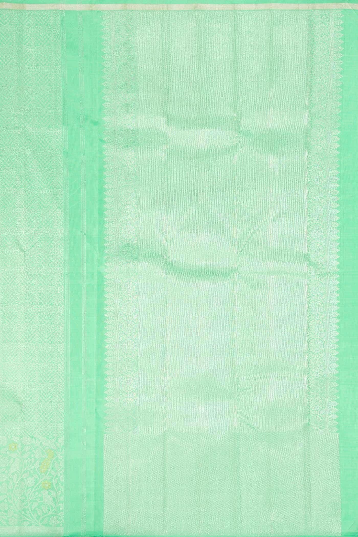 Sea Green Dual Tone Kanchipuram Silk Saree - Image 5