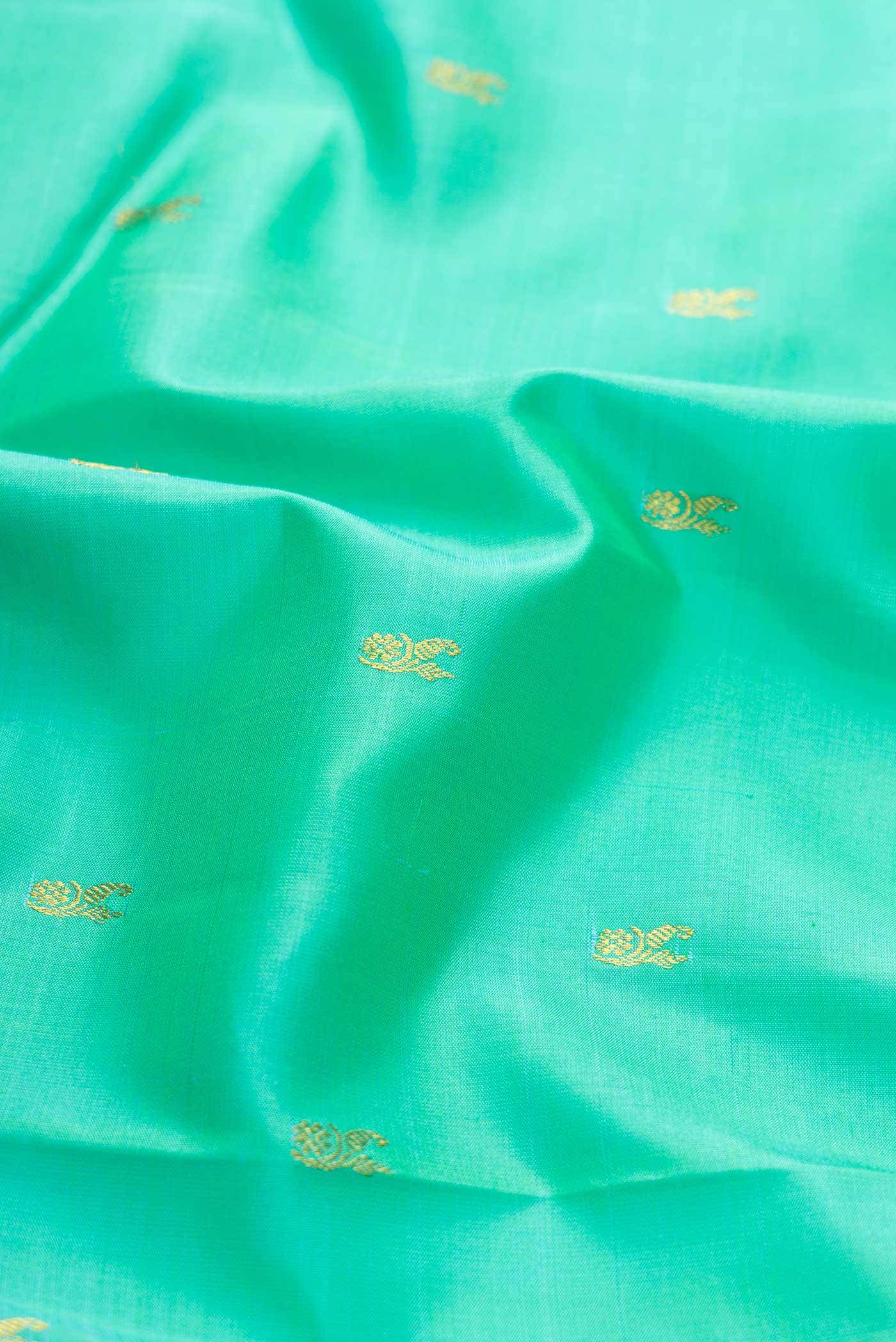 Sea Green Dual Tone Kanjivaram Silk Saree - Image 3