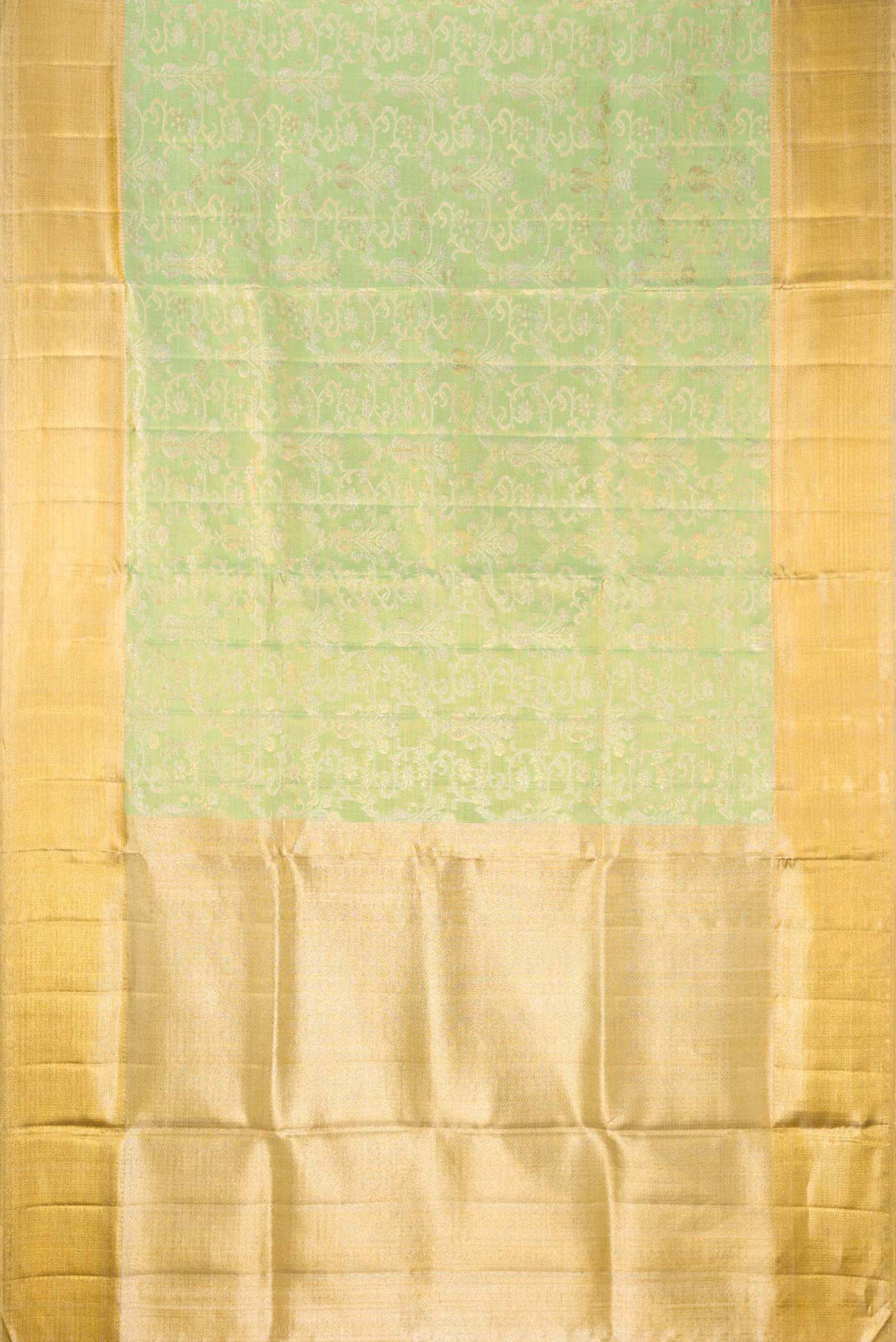 Sea Green Dual Tone Kanjivaram Tissue Silk Saree - Image 6