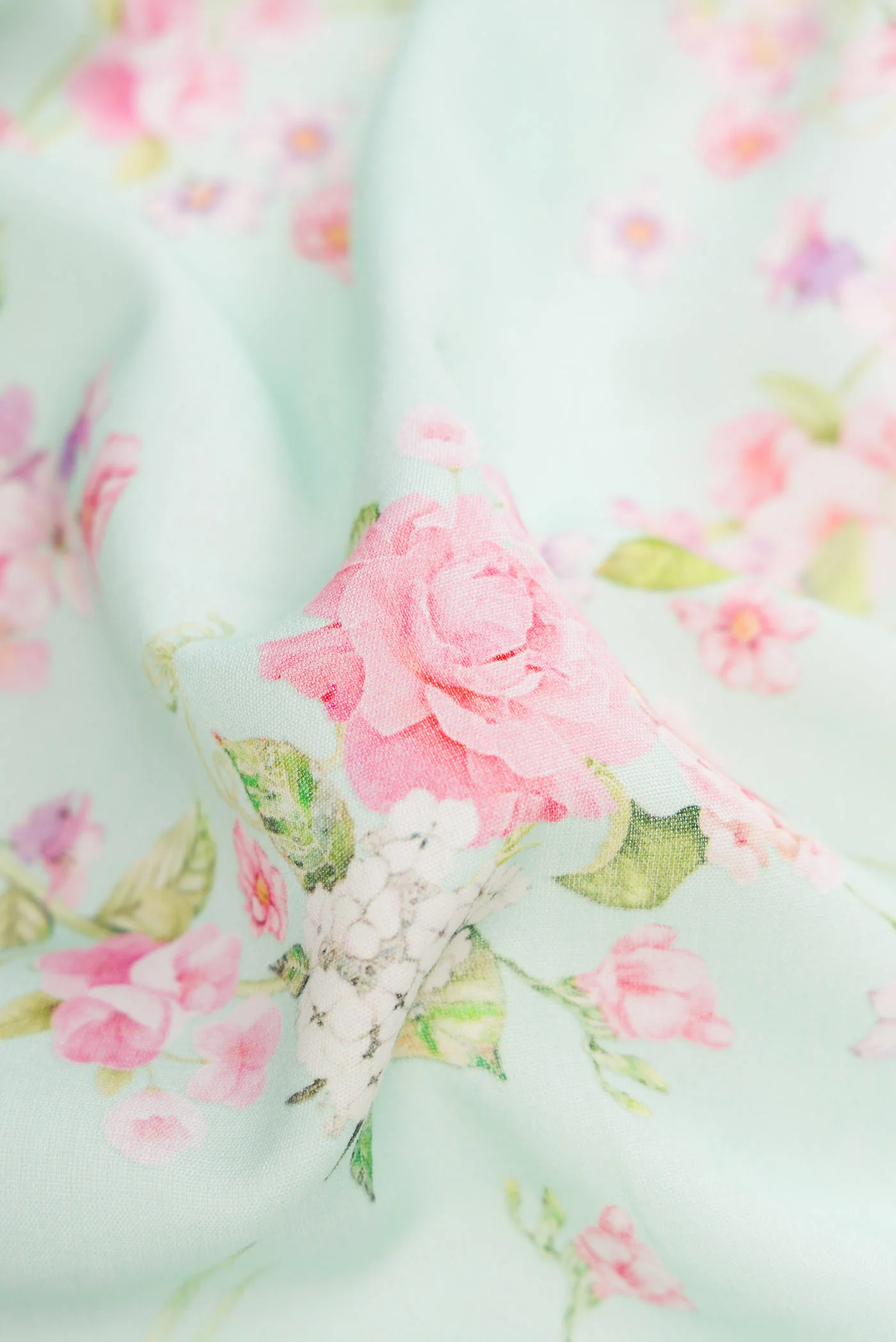 Light Blue Linen Saree - Image 2