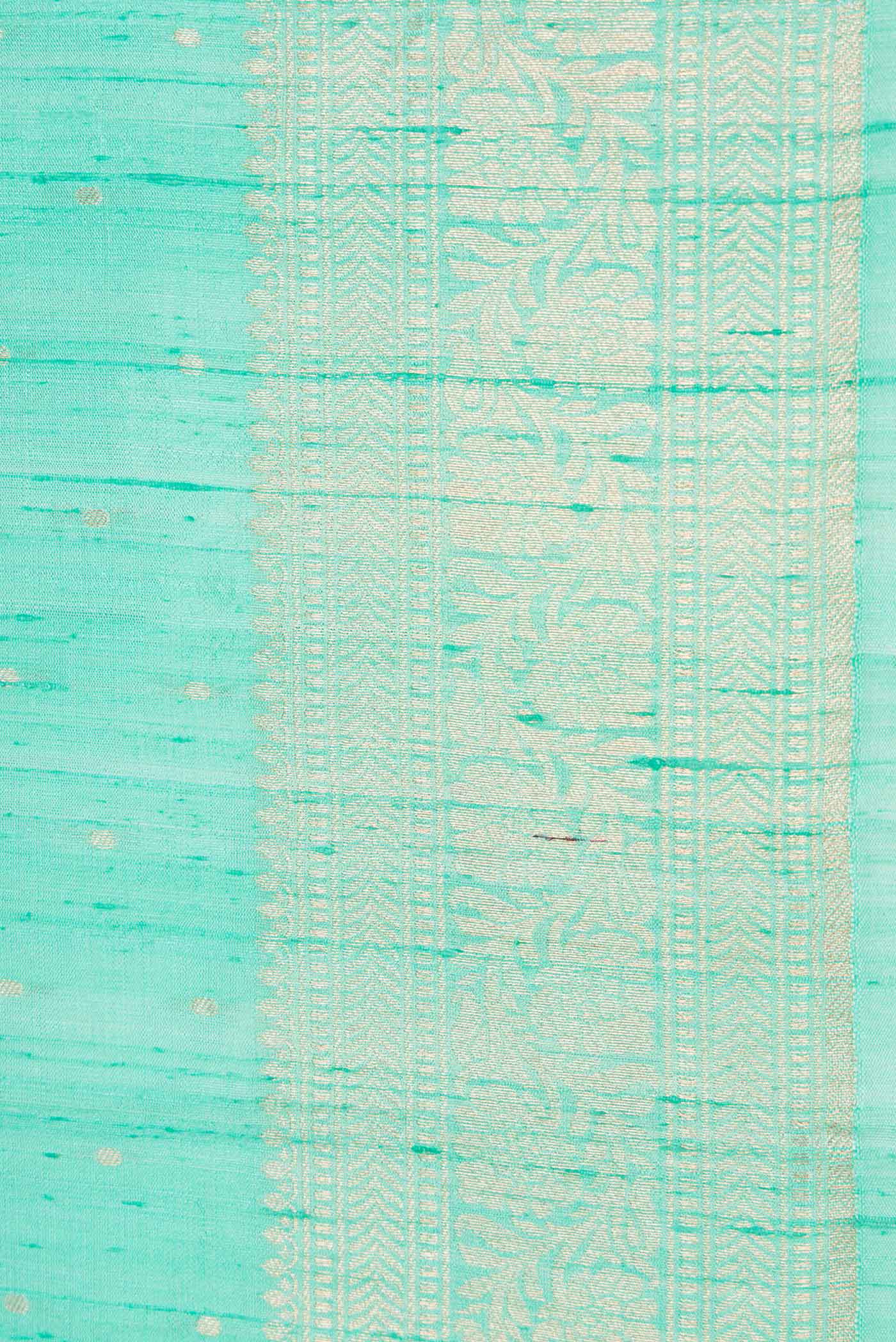 Sea Green Dual Tone Raw Silk Saree - Image 3