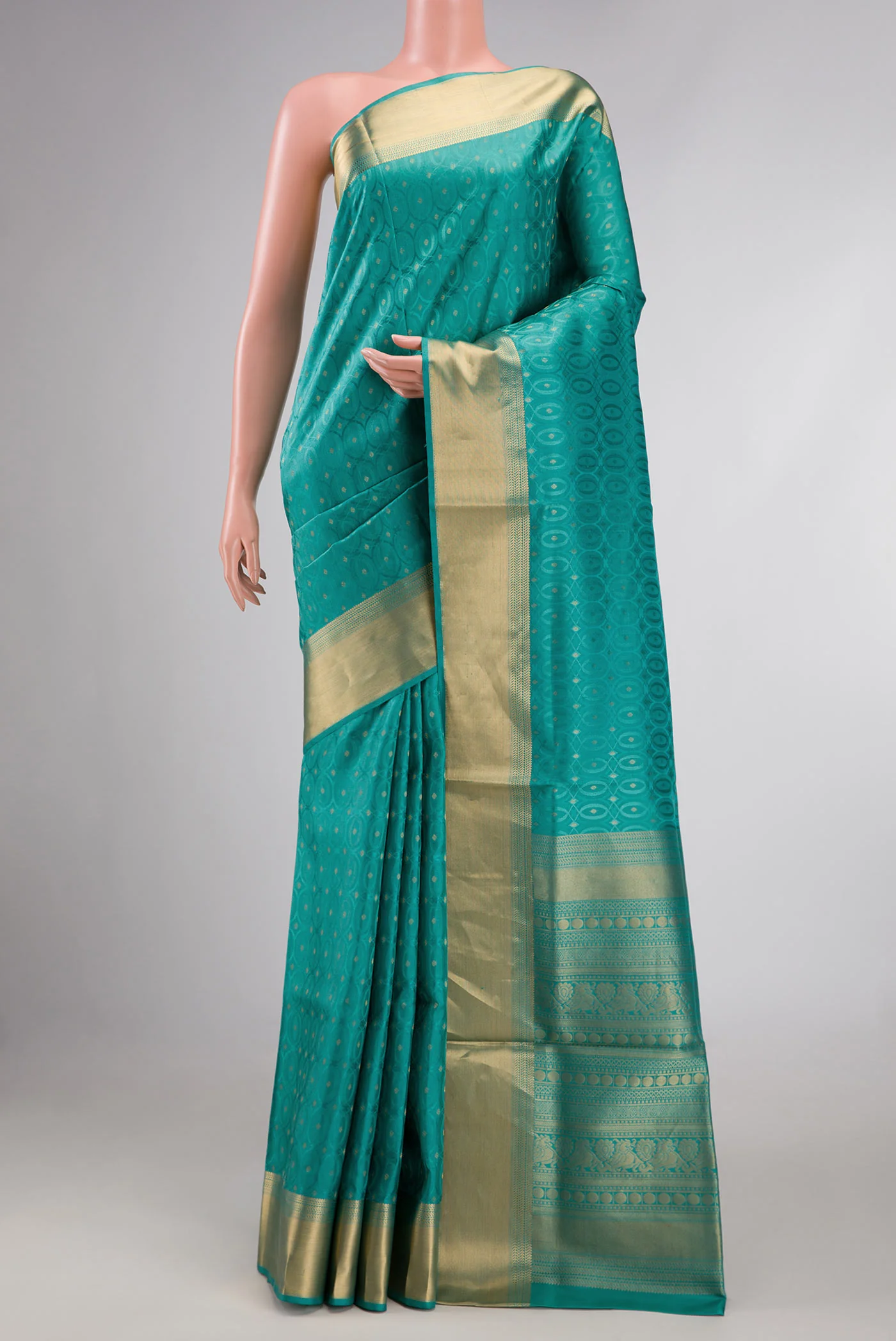 Sea Green Dual Tone Soft Silk Saree